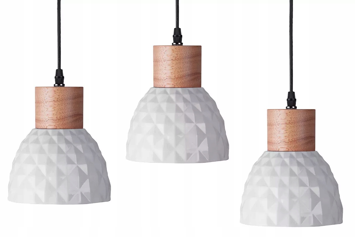 Závěsná Stropní Lampa S Třemi Kloštěmi Skandinávské Dřevo Kari Konsimo