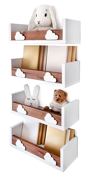 

Półki styl skandynawski 4szt. Białe+ dąb szer 40cm