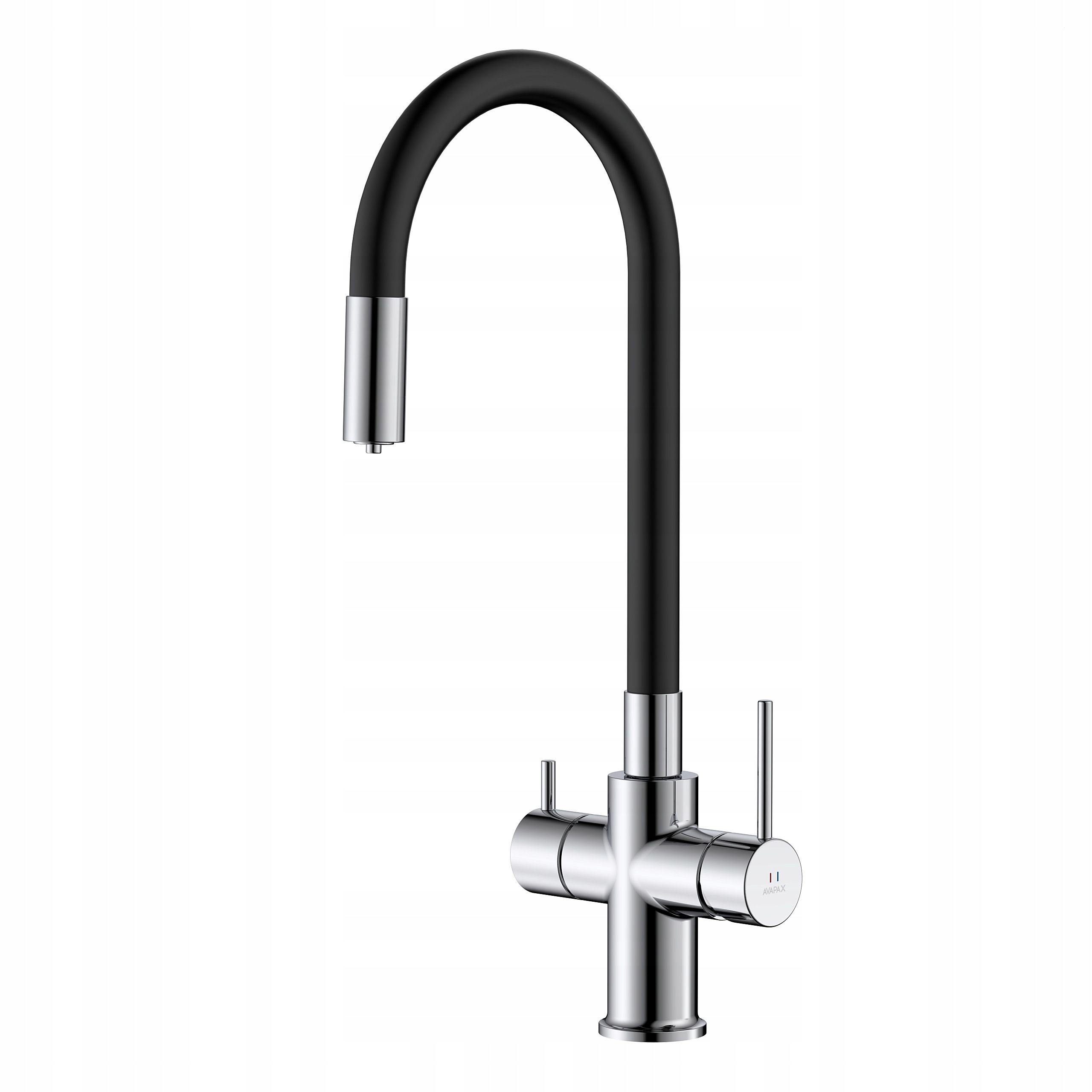 Stojanková kuchynská batéria s flexibilným výtokom a pripojením k vodnému filtru
