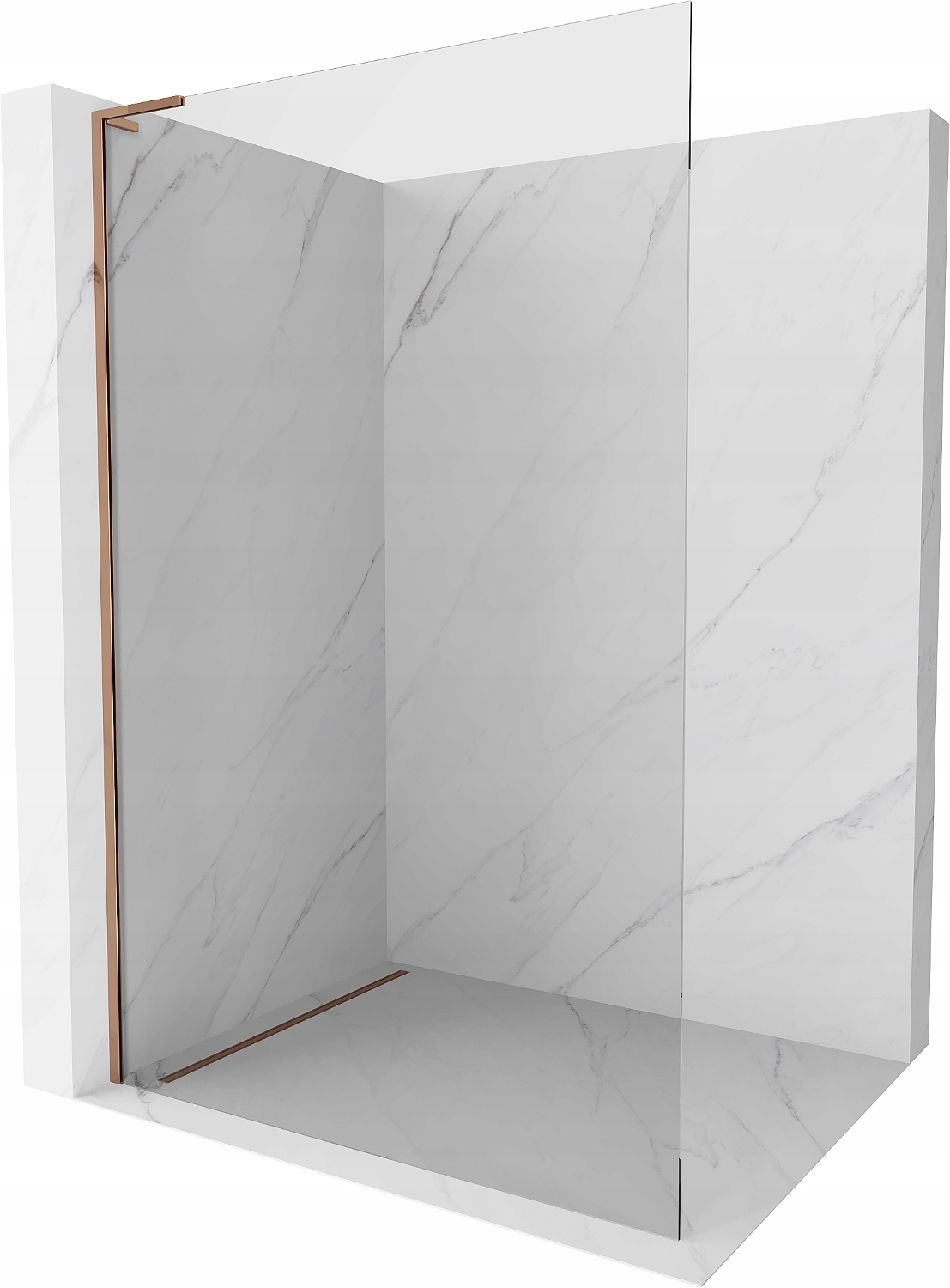 Mexen Kioto L sprchová stěna Walk-in 60x200 cm, transparentní, růžové zlato