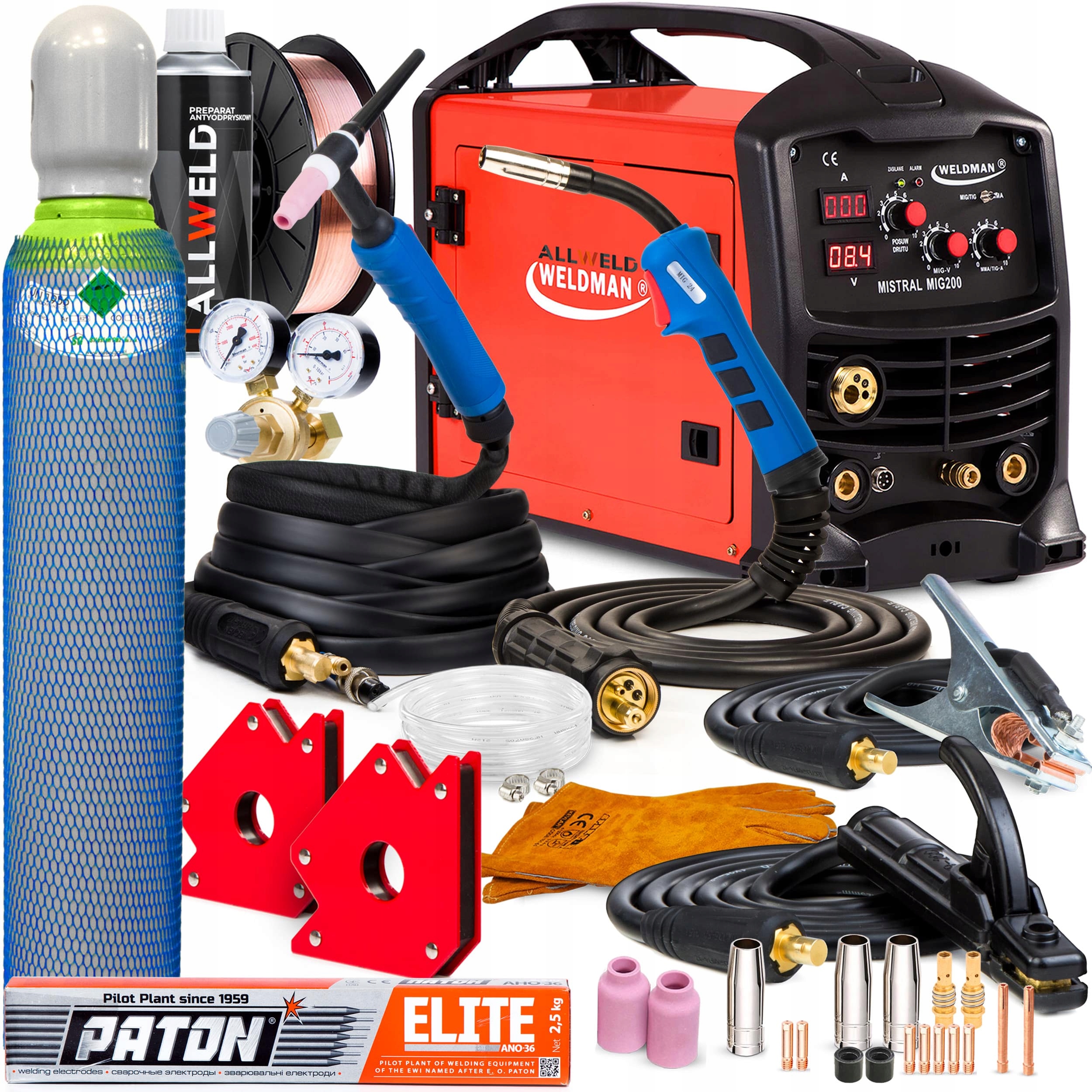 Poloautomatický Svařovací Stroj Weldman Mistral Mig 200 Mag Mma Tig 230V 200A Igbt