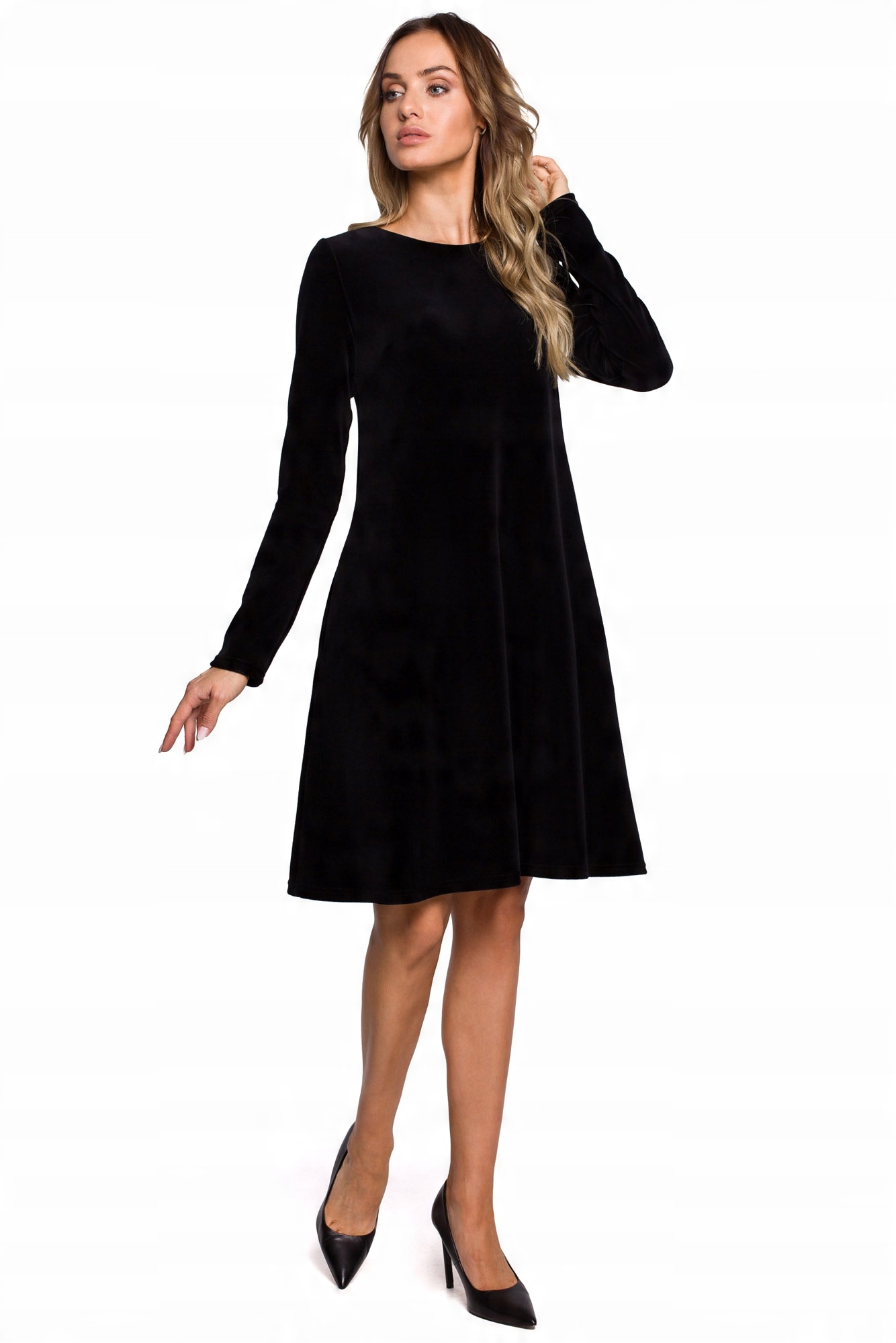 

Moe M566 Welurowa Sukienka Trapezowa (XL) Czarny