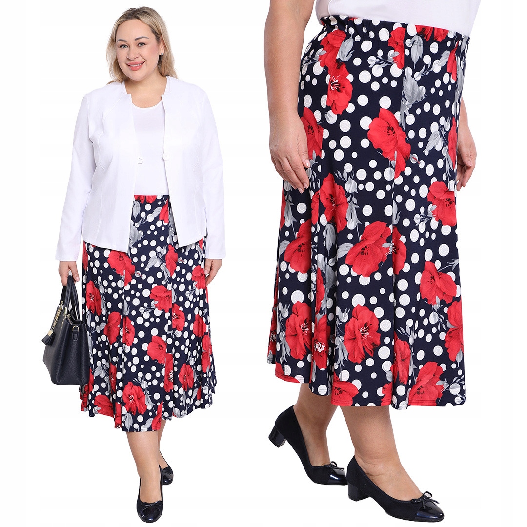 Sukně s květinami a puntíky 60/62