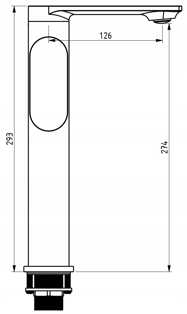 MEXEN MILO BATERIA UMYWALKOWA BOCZNY WYSOKA CZARNA Kod producenta 71315-70