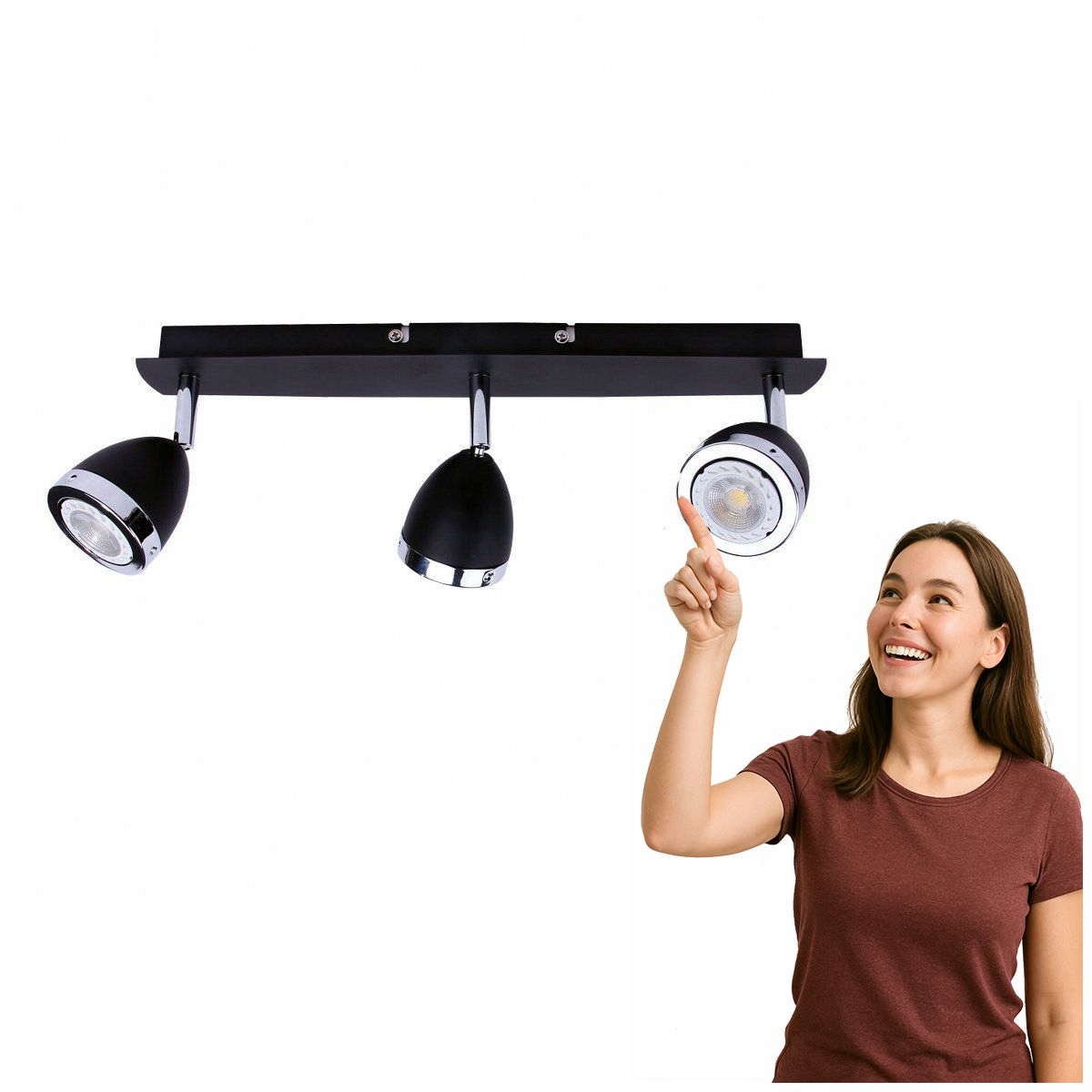 Spotová reflektorová lampa Calasa Černá-Chrom 3x35W Italux