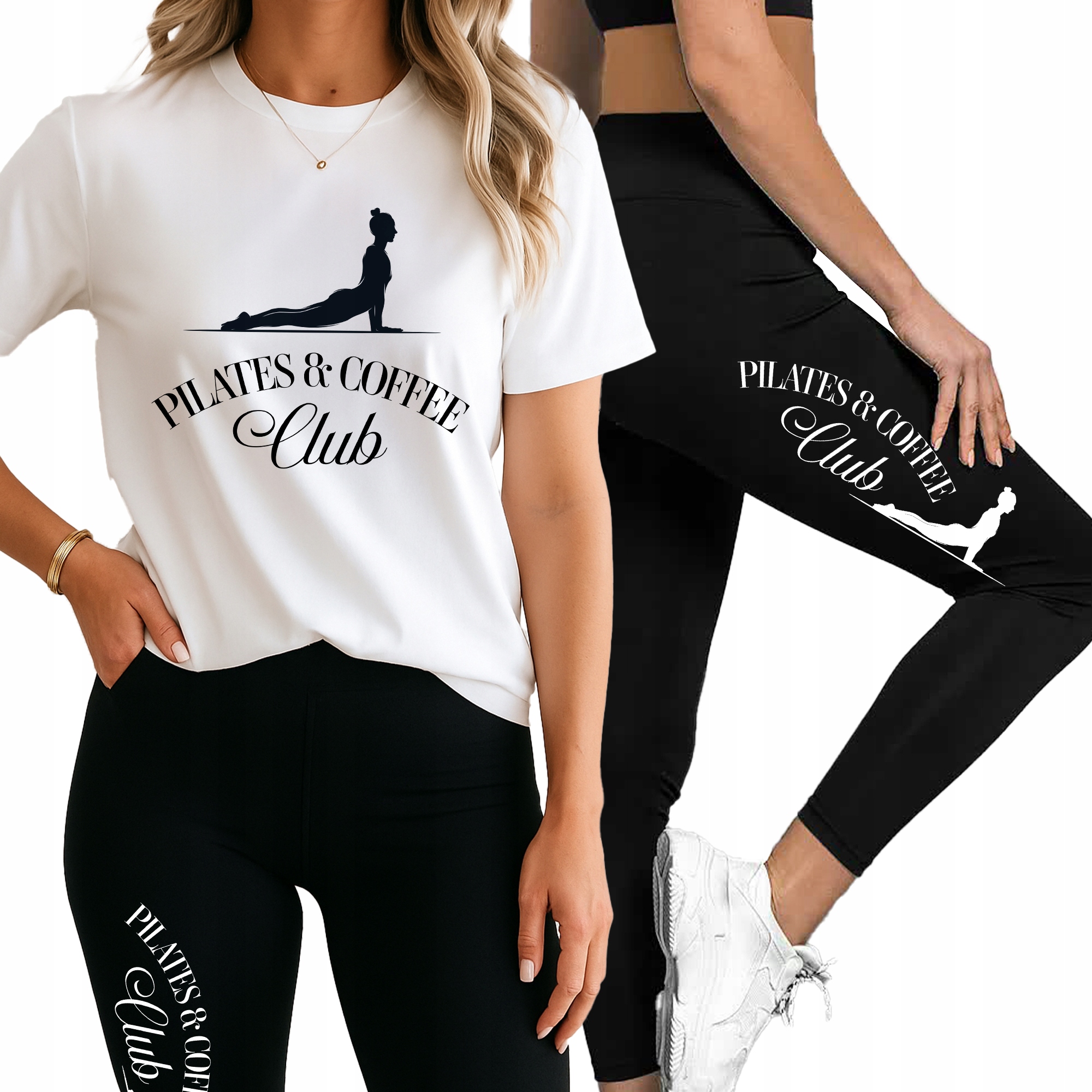 Komplet Sportowy Damski Zestaw Na Pilates Fitness Pilates & Coffe Club M