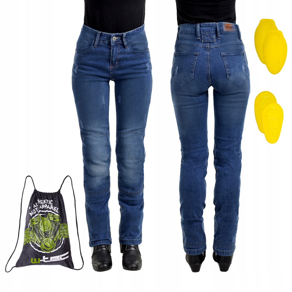 Spodnie Motocyklowe Damskie Jeansy W-tec Panimali Ochraniacze Odblaski 3XL