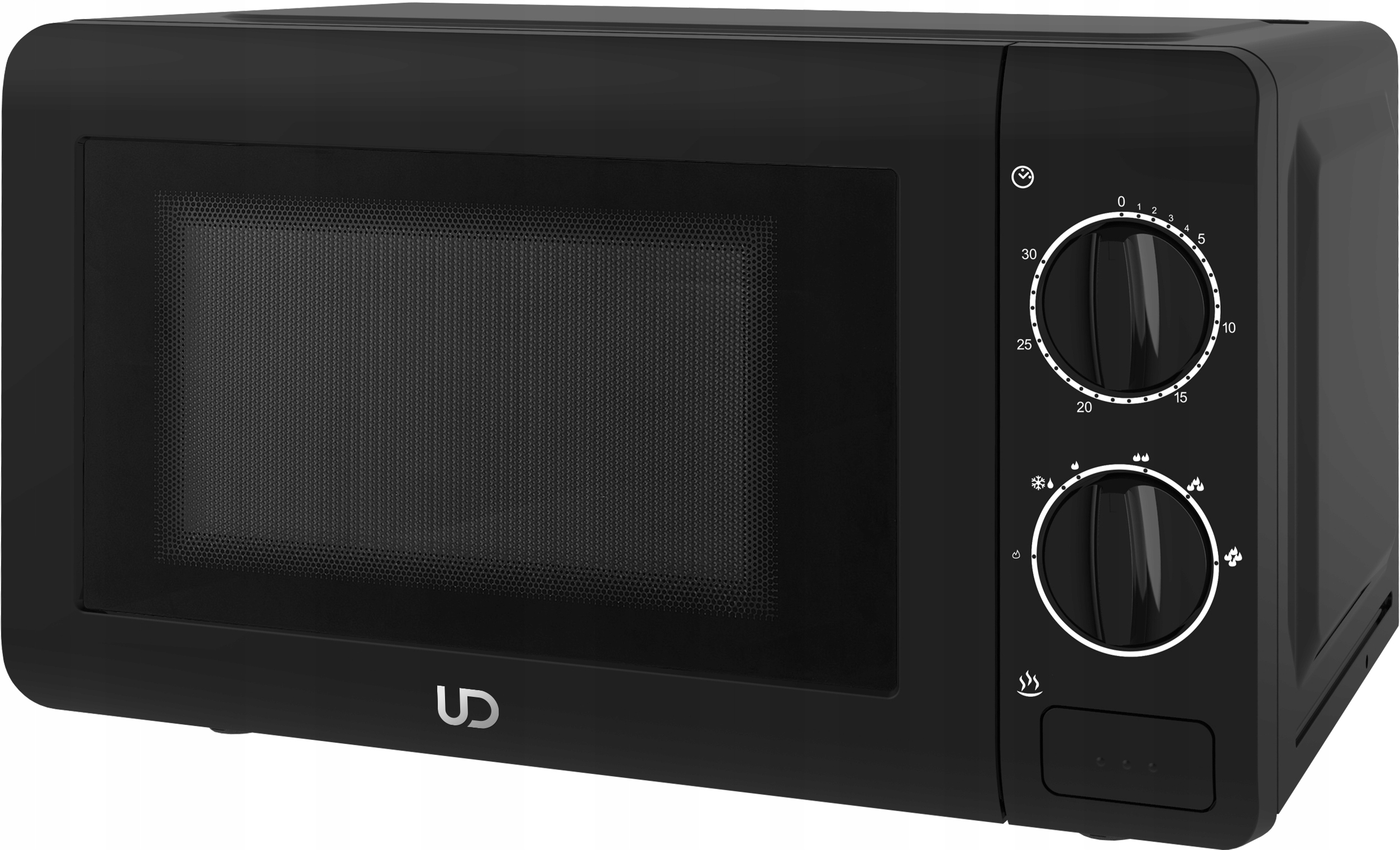 Kuchenka mikrofalowa Ud MM20L-BK czarna 20L Prosta z pokrętłami