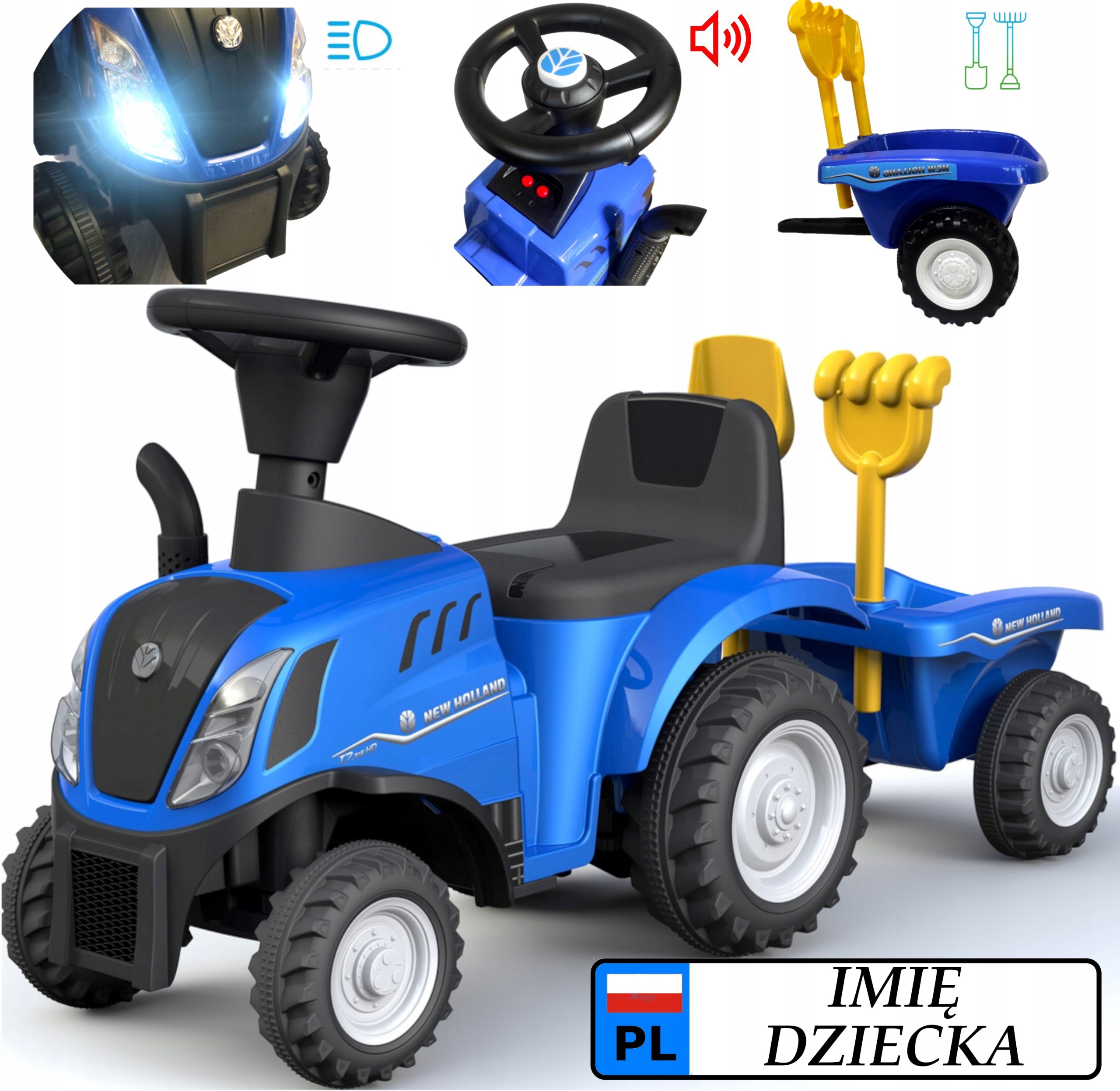 Traktor New Holland jeździk chodzik pchacz tablica