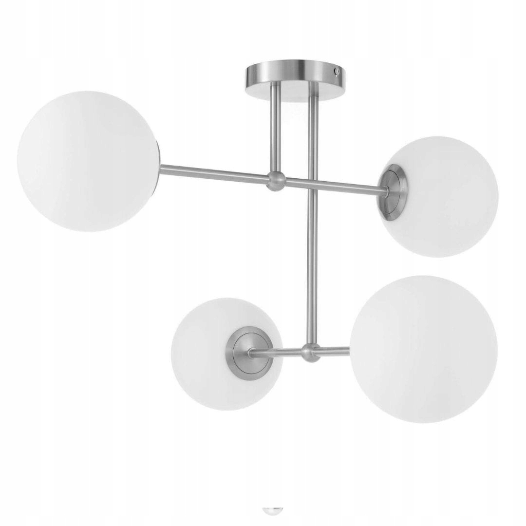 Stropná lampa Silver Milano Tower 4 tienidlá mliečne gule