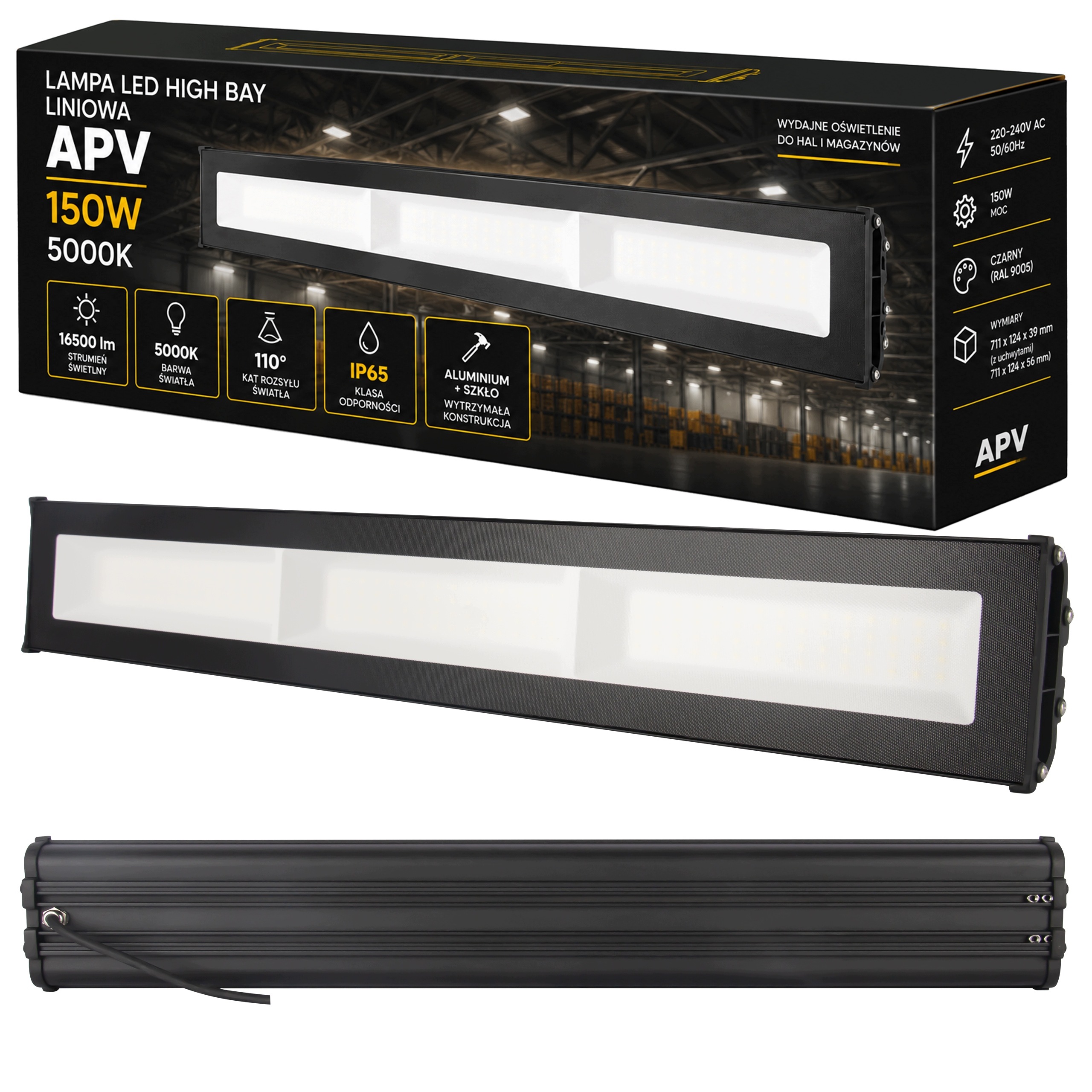 Průmyslová Led pracovní lampa High Bay 150W 5000K Extra Silná