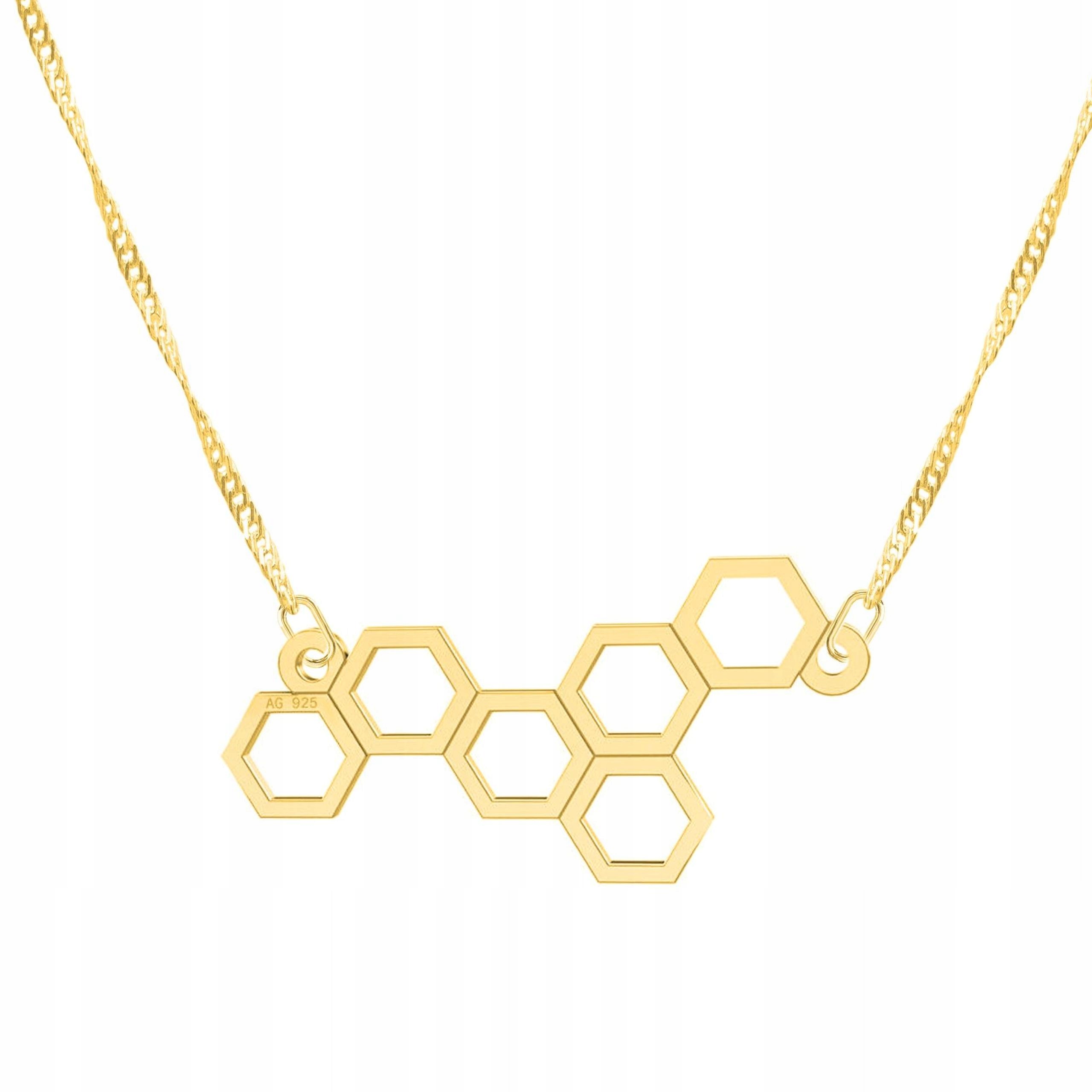 Zlatý náhrdelník s medovými náplastmi Náplast Honey Med Stříbro 925