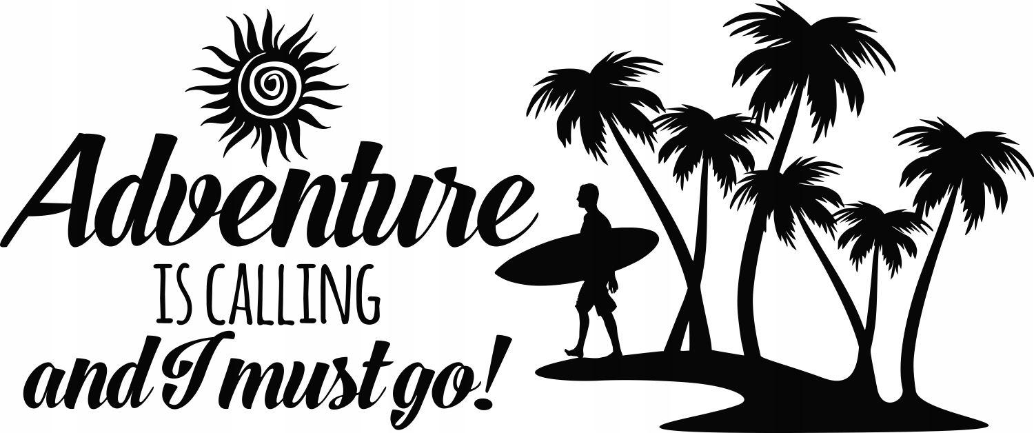 Velká Samolepky na bok auta Kampera Moře palmy karavan 170 cm