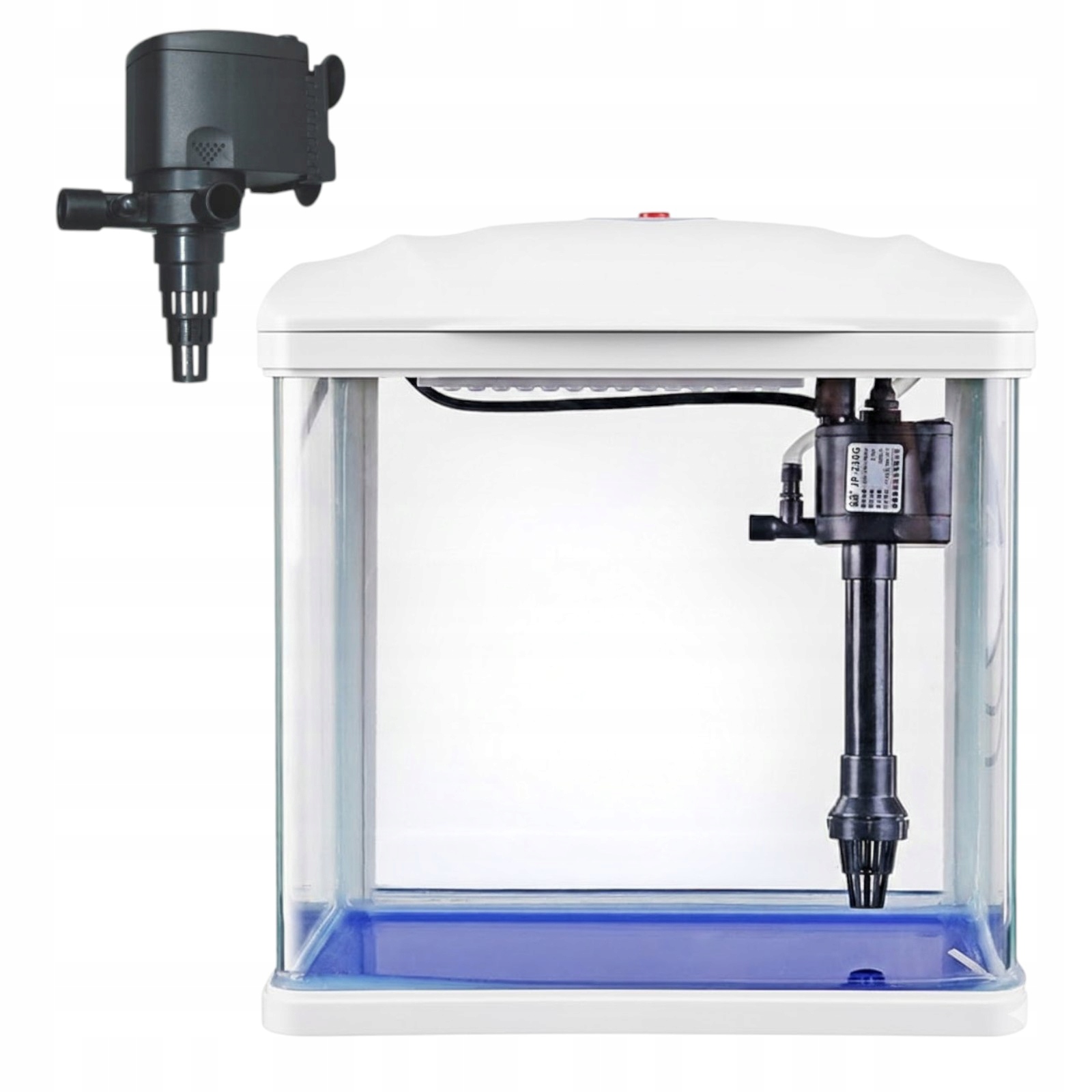 Akwarium HR-300 14L z filtrem i Lampą Led Białe