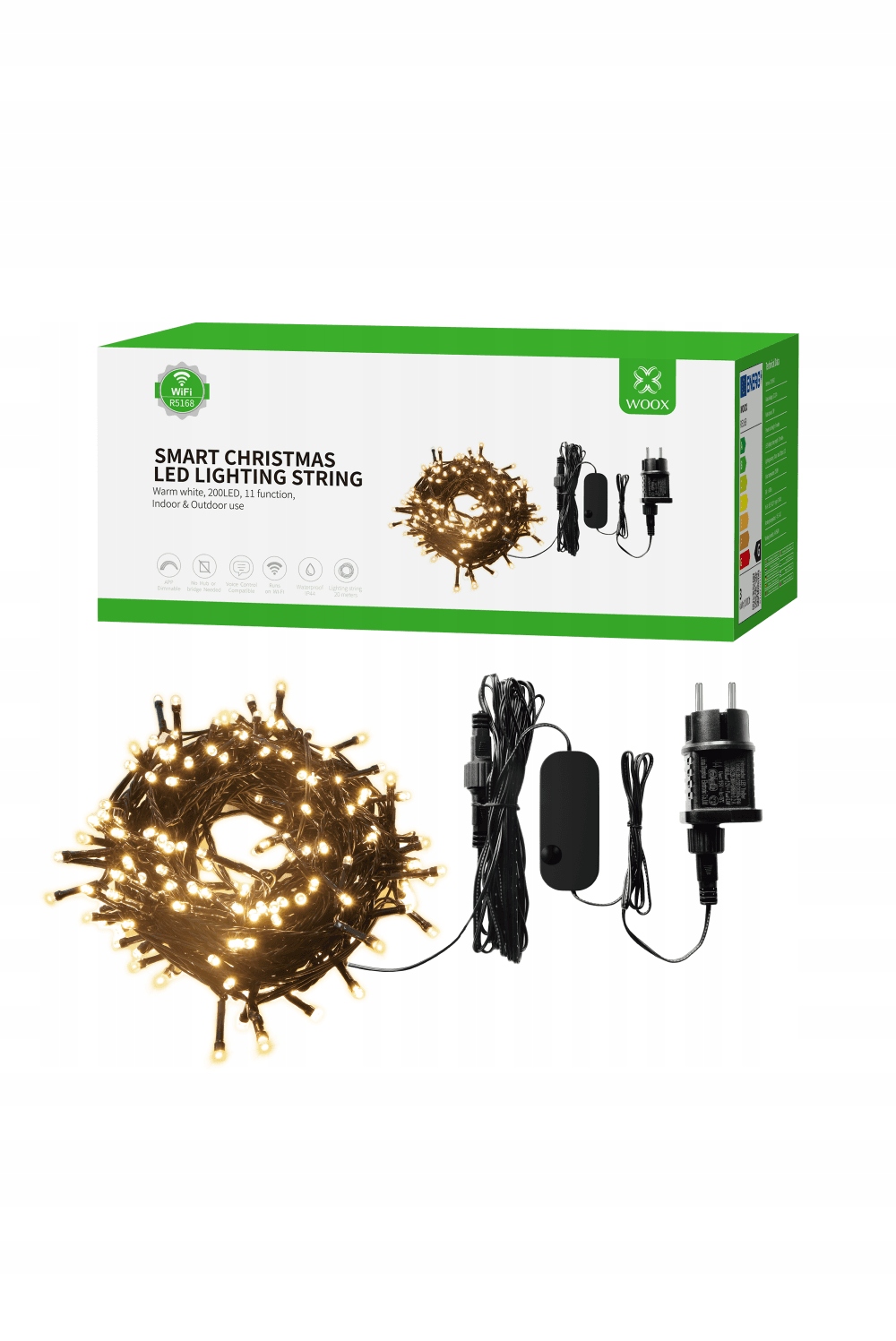 

Woox Lampki choinkowe WiFi, 200 Led, 20M Tuya