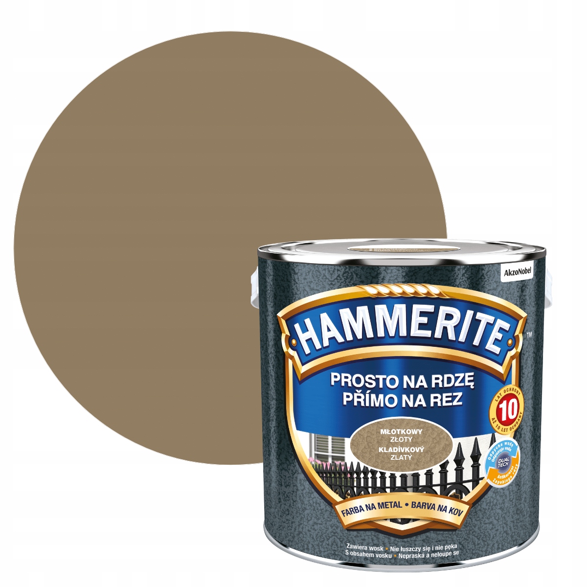 Hammerite Na Rdzę 2,5L Złoty Młotkowy