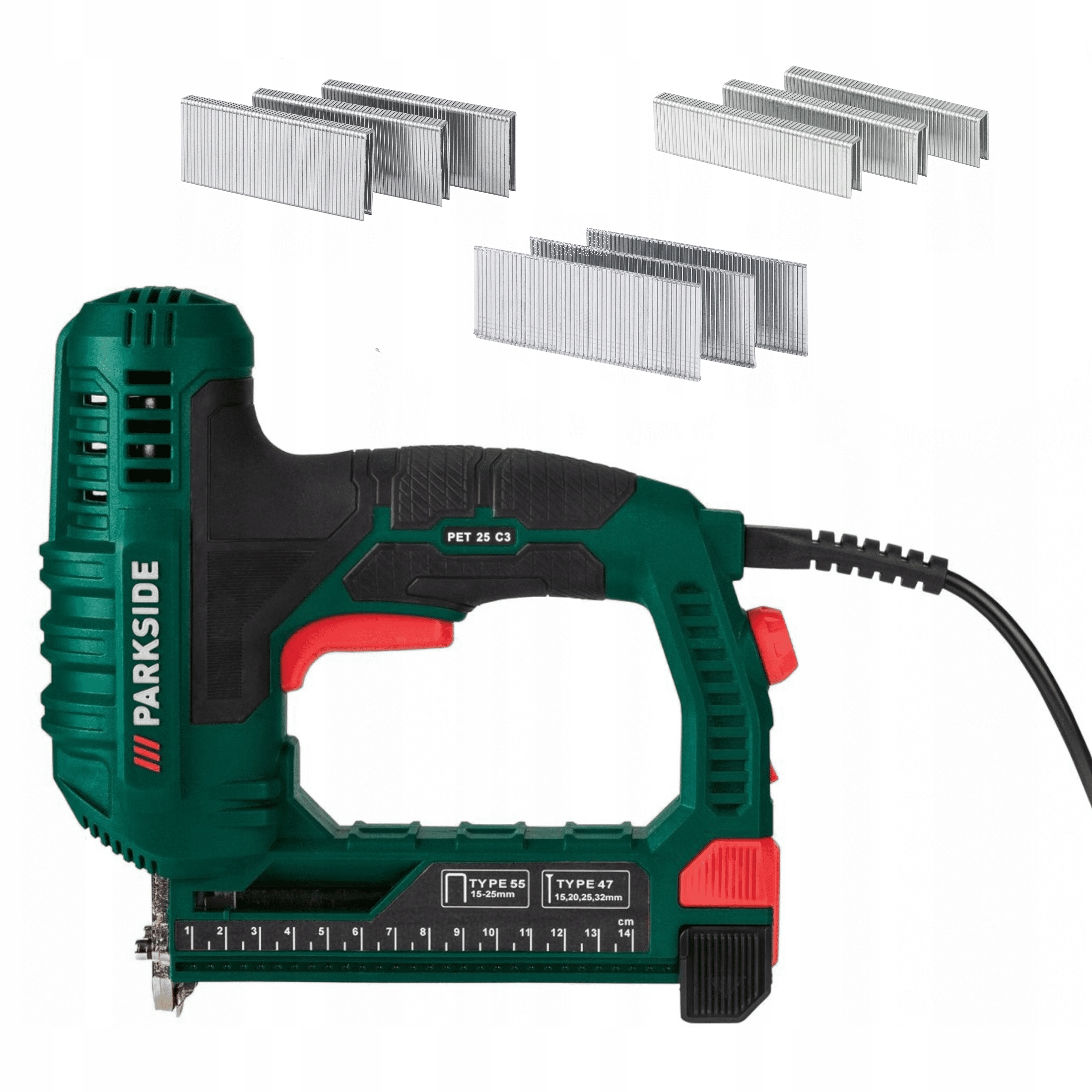 Zszywacz Elektryczny Parkside Pet 25 C3 2W1 Zestaw Gwoździarka Zszywki
