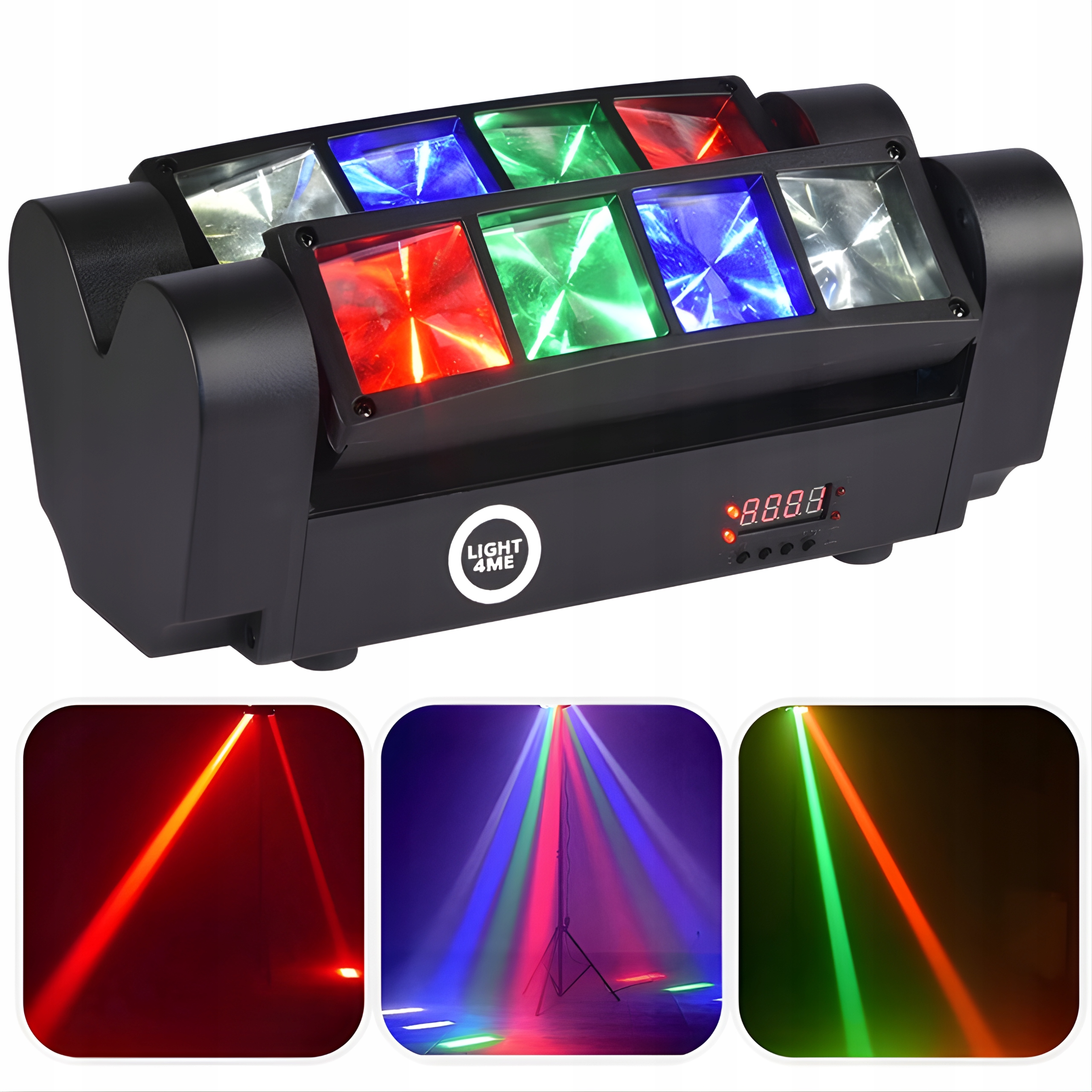 Pohyblivý Led Světelný Efekt Disco LIGHT4ME Spider Mkii 8x3W Rgbw
