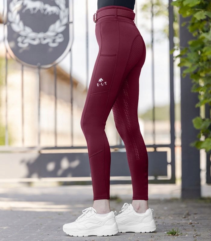 Legginsy z pełnym lejem silikonowym „Ella” – Elt velvet red – bordo 34/XS