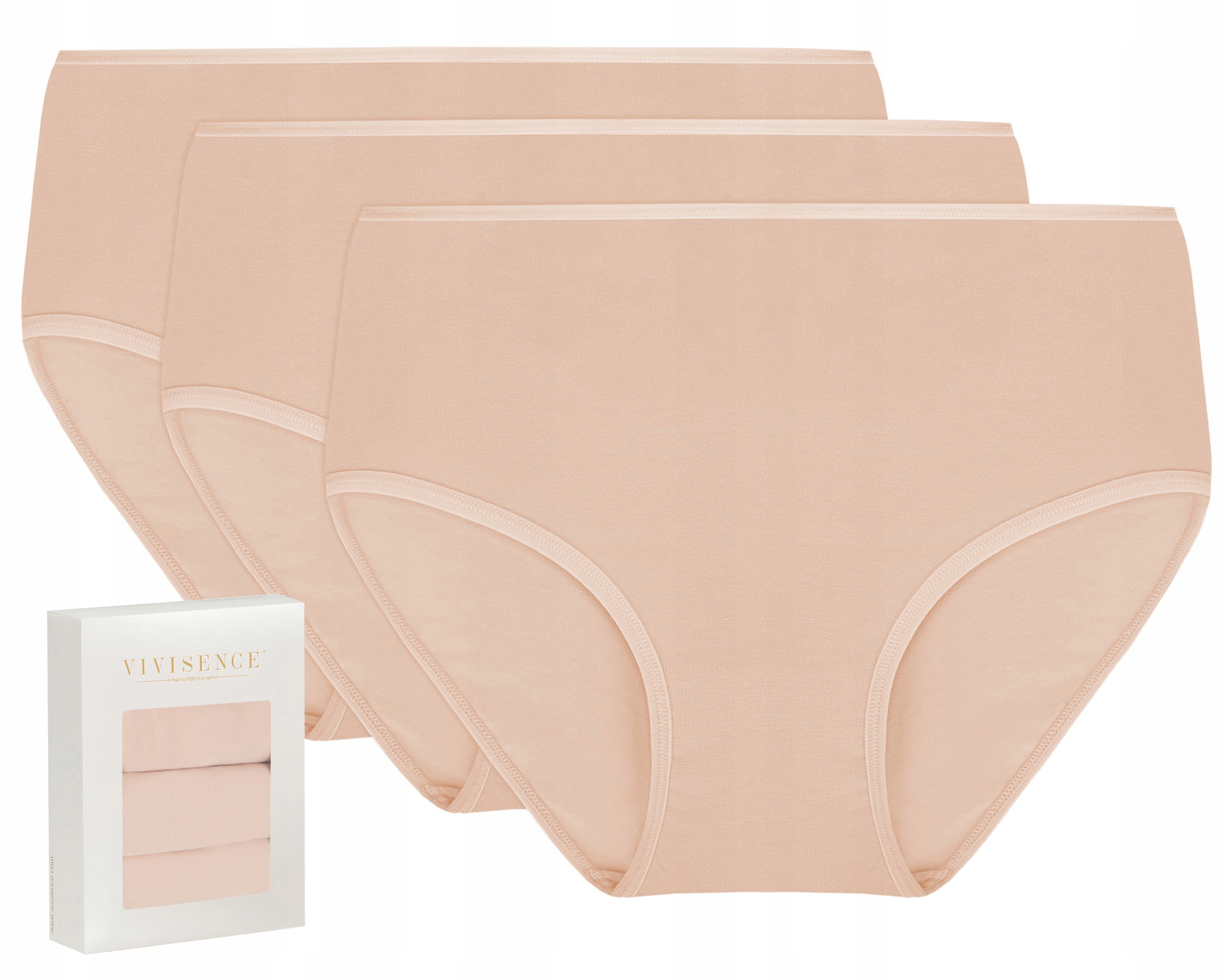

Figi 4001 Majtki Wysoki Stan bawełna 3 pak 2XL