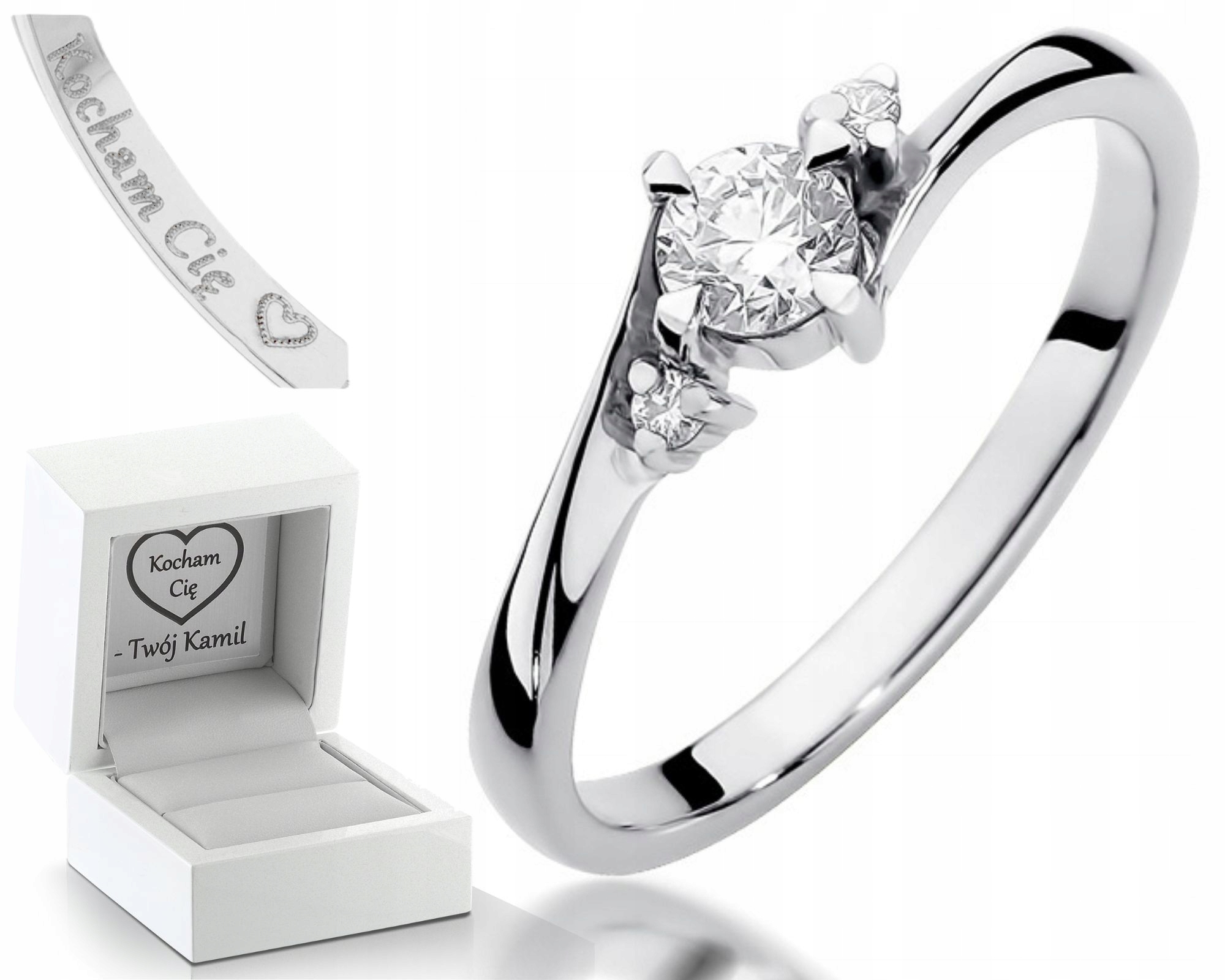 Zlatý Prstýnek S Diamanty Brilianty 0,28 Ct Gravírování