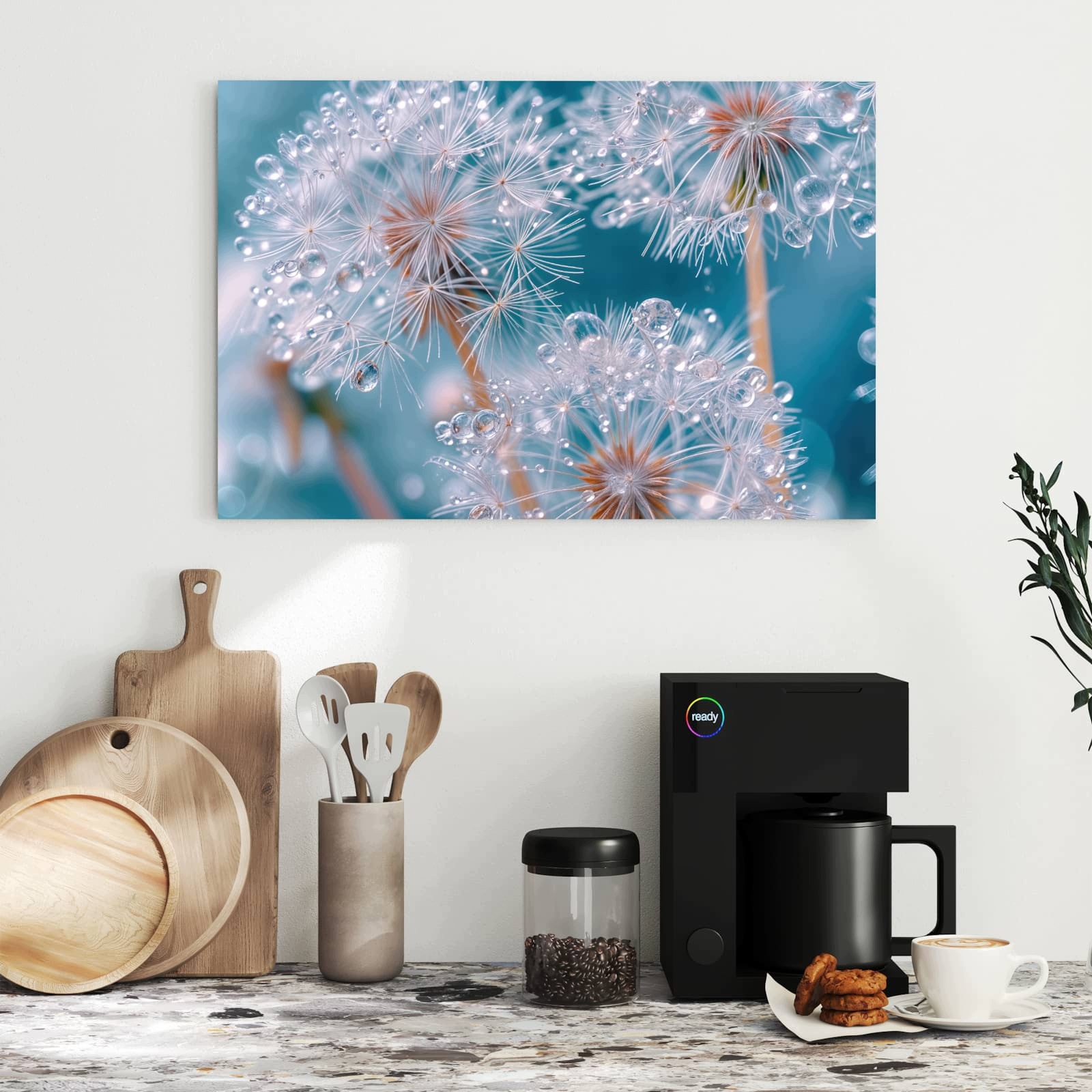 Magnetická tabule Kapky vody Pampeliška 60 × 40 cm