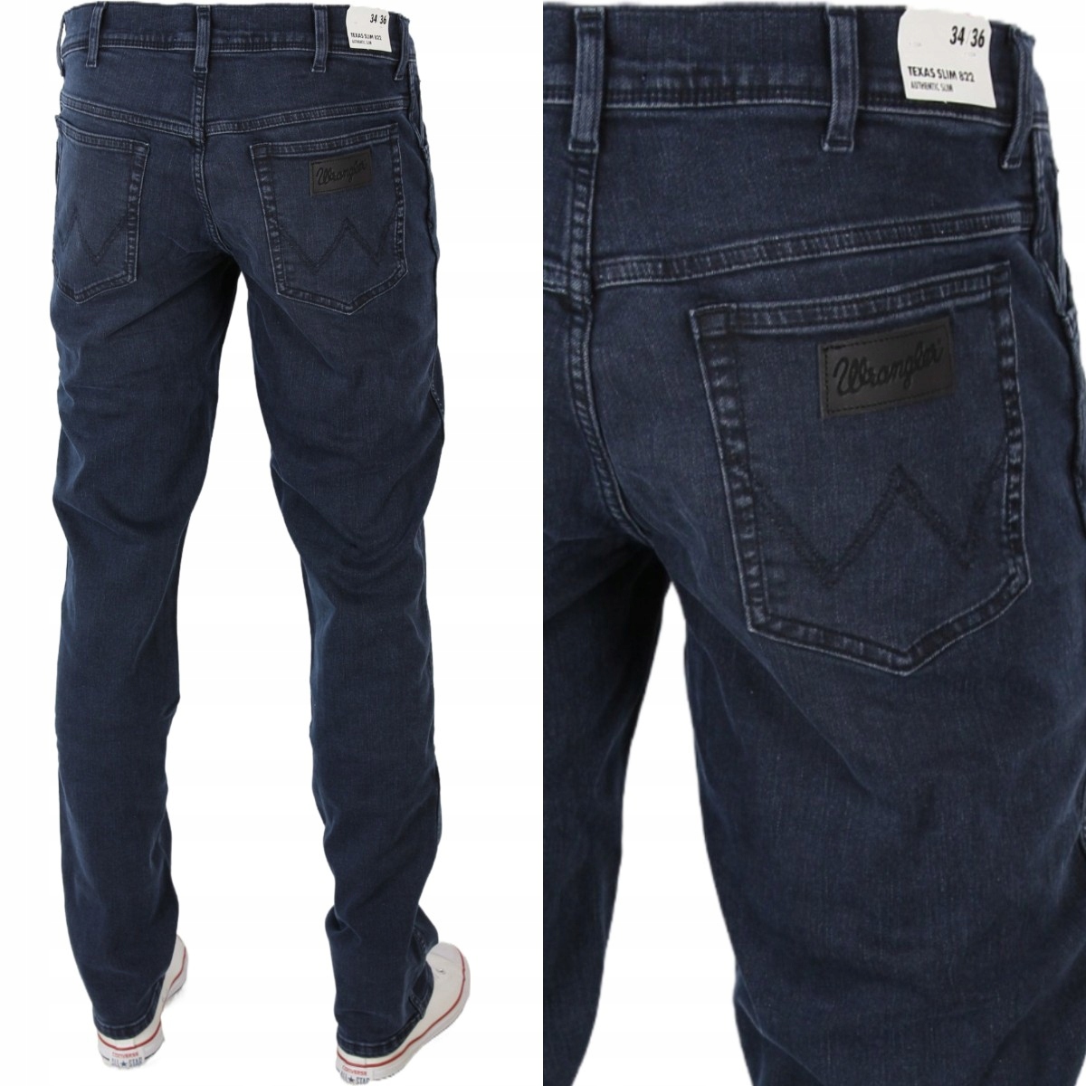 Wrangler Texas Slim Jeans Proste "bruised River" W40 L30