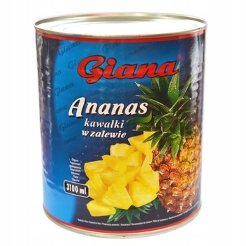 Levně Giana Ananasové kousky v nálevu 3100 ml