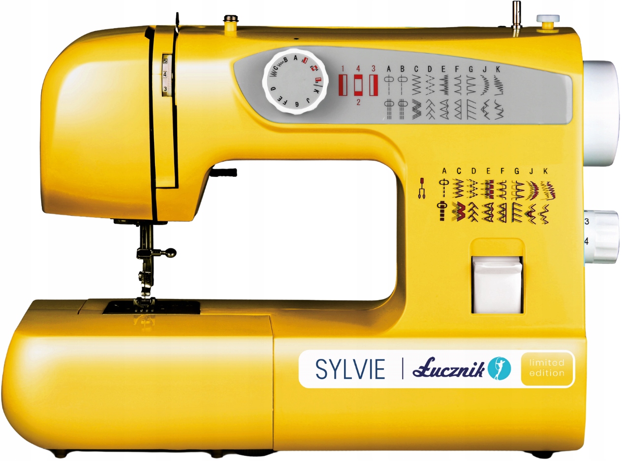 Maszyna do szycia domowa mechaniczna mocna Łucznik Sylvie żółta 38 ściegów
