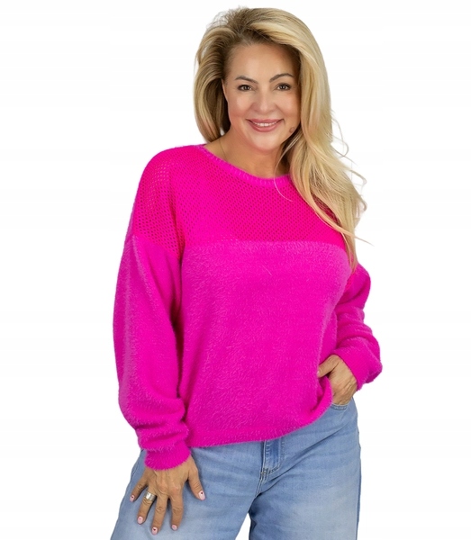 Svetr a'la alpaka s ažurovými vložkami Modny unisize