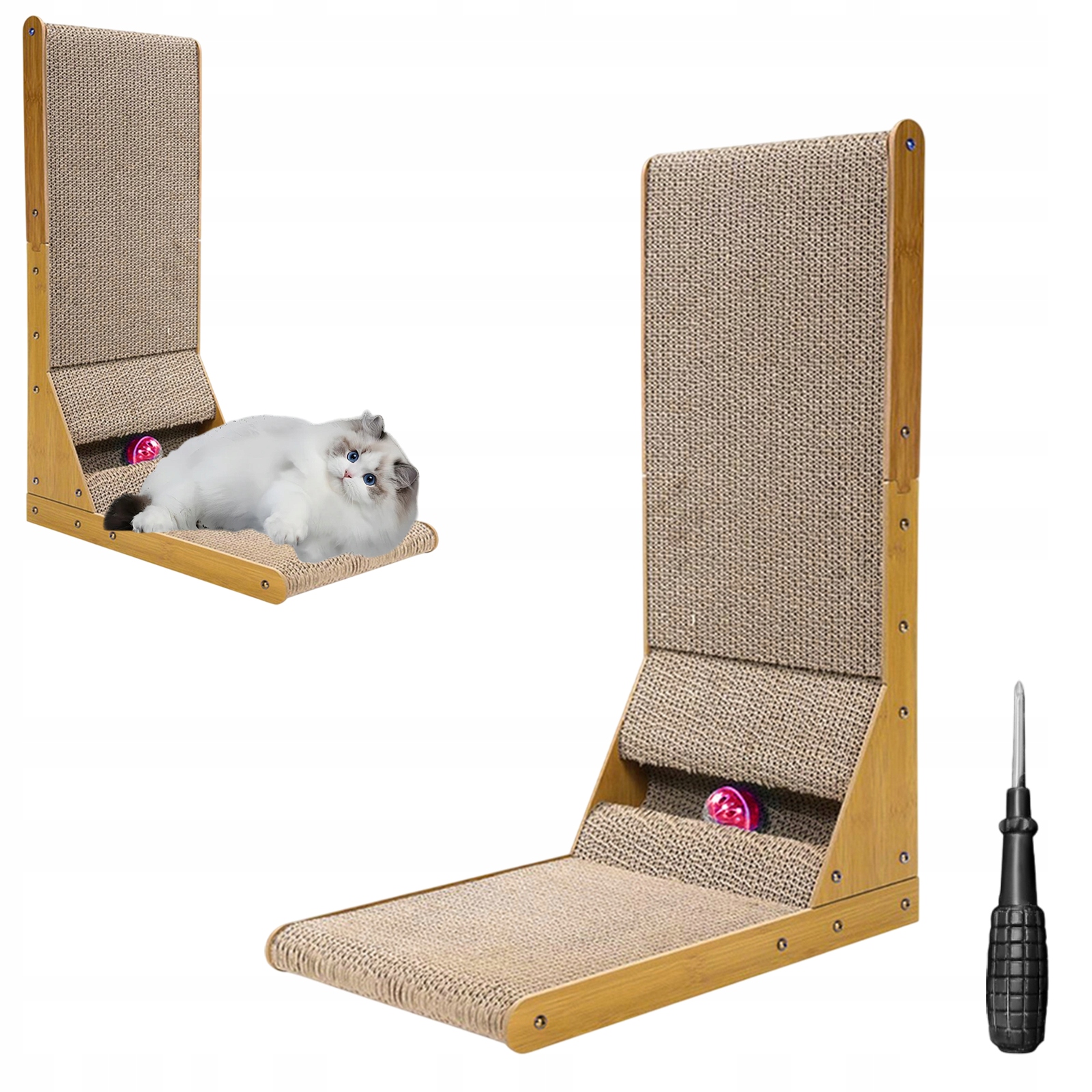 Levně Škrabadlo Pro Kočky 60 CM Vertikální Nástěnné A Podlahové Hračka Ochranný Karton