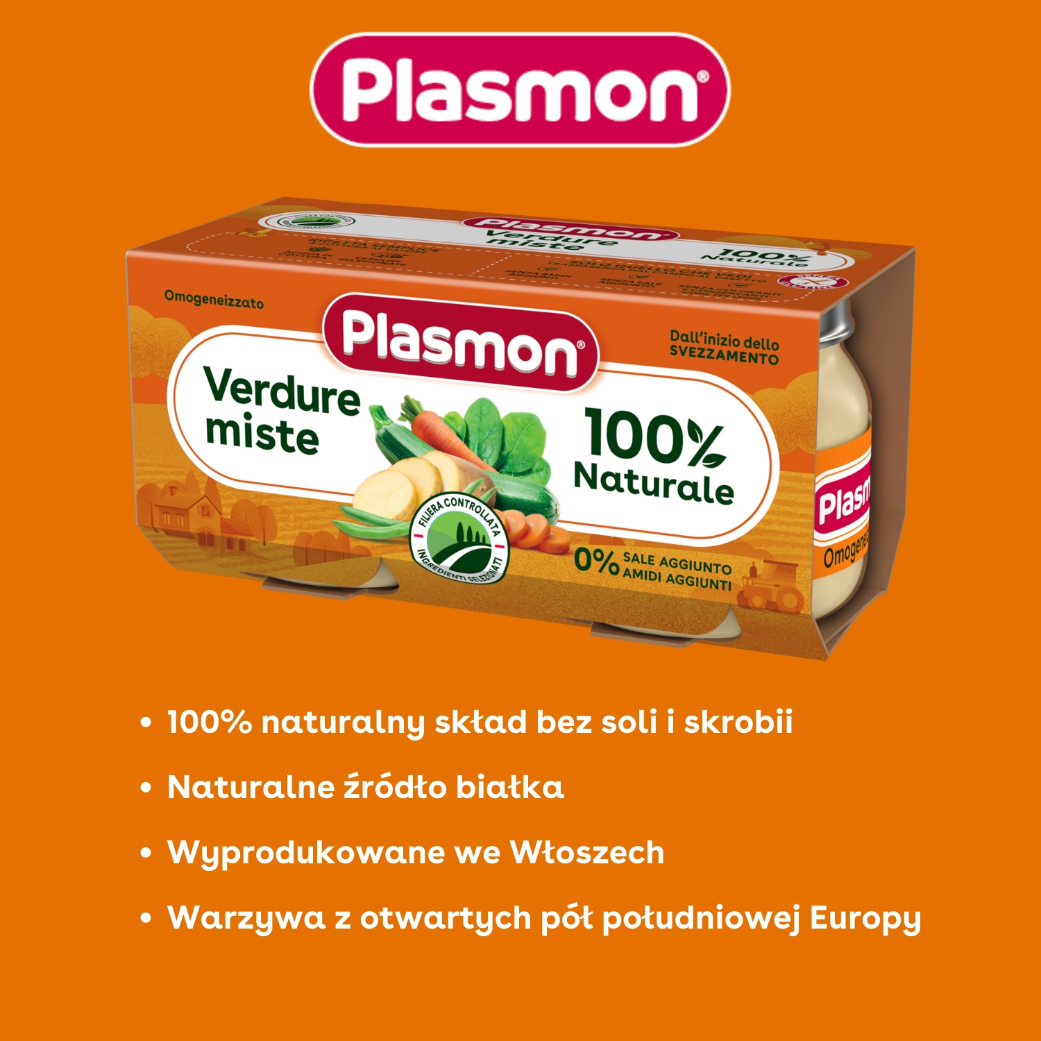 PLASMON Obiadek Mix warzyw 2x80g Stan opakowania oryginalne