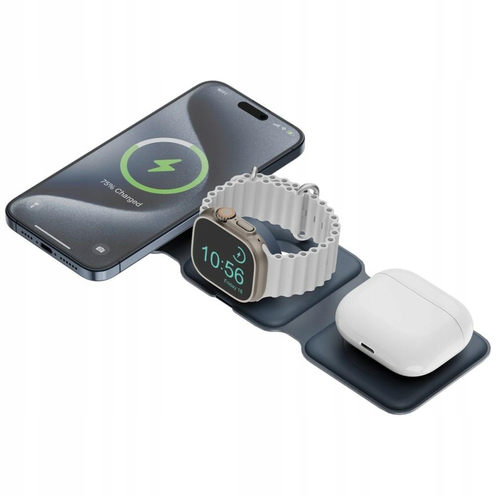 Ładowarka indukcyjna Bazic GoMag TrioPlus składana 3w1 15W do MagSafe