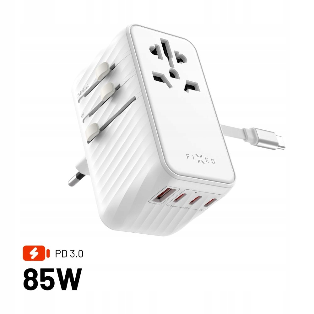 Nabíječka Cestovní Adaptér Fixed Voyager 85W Ue, Uk A Usa/aus 4XUSB-C+1XUSB