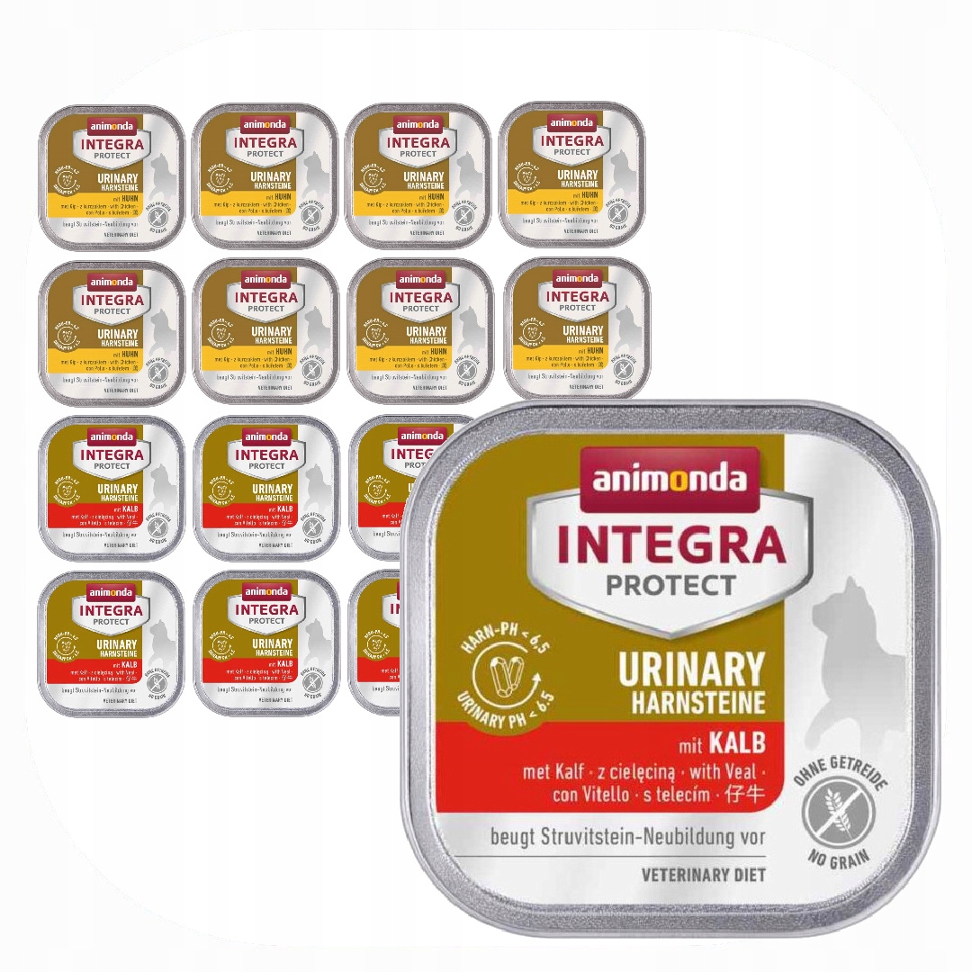 Levně Animonda Integra Protect Urinary 16x100g Vlhké Krmivo pro kočky Telecí kuře