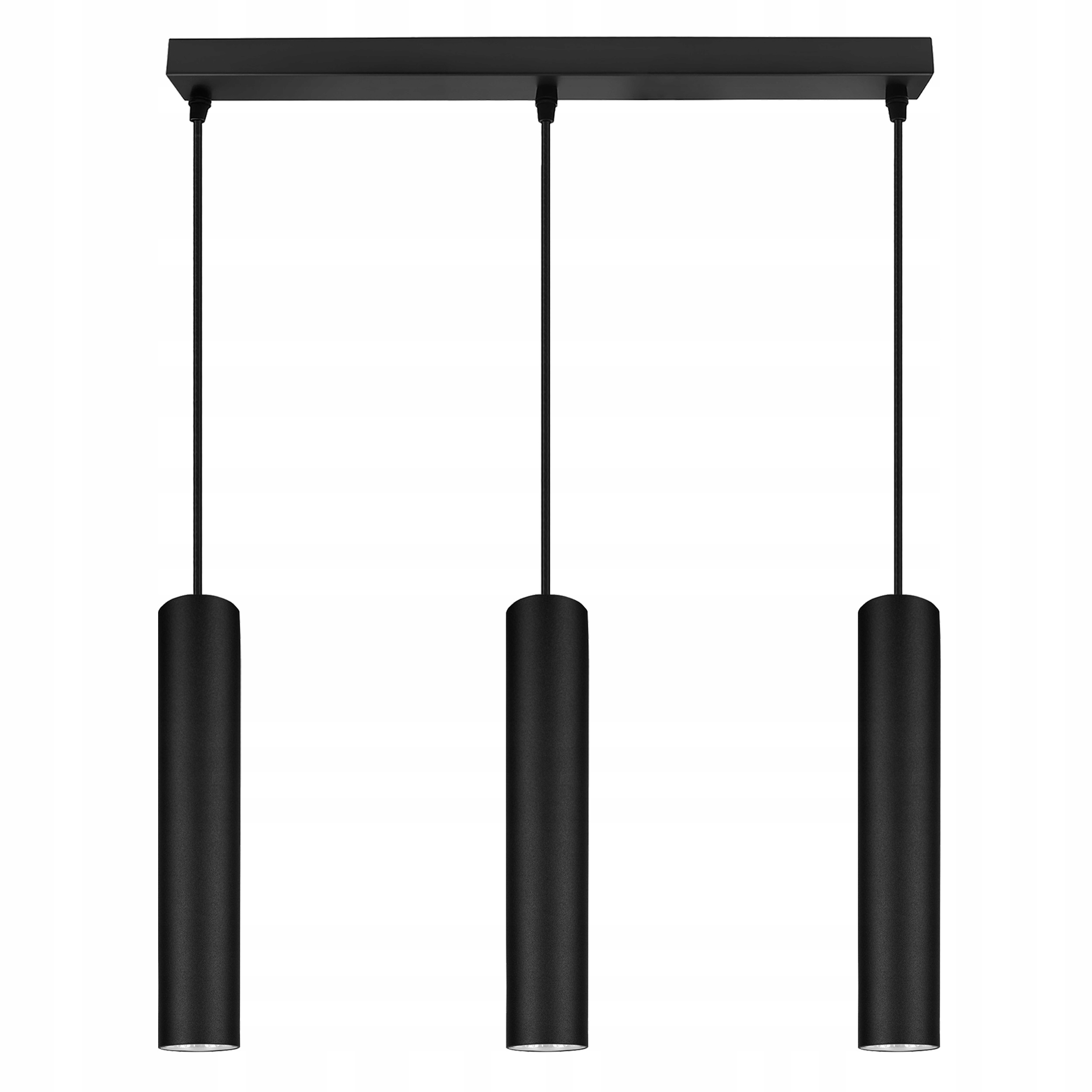 Lampa Sufitowa Wisząca Żyrandol Plafon Tuba Tuby metalowa Czarna Led GU10