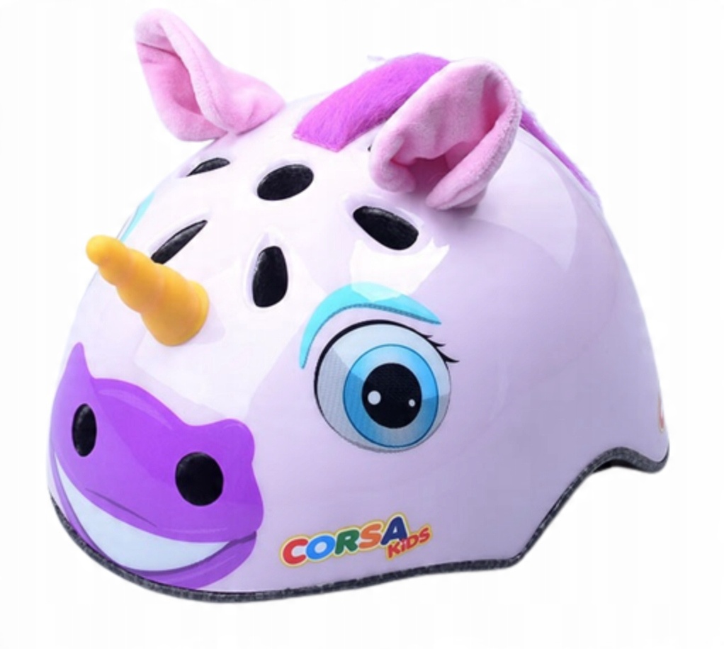 

Ochornny Kask Dziecięcy Rowerowy Różowy Jednorożec