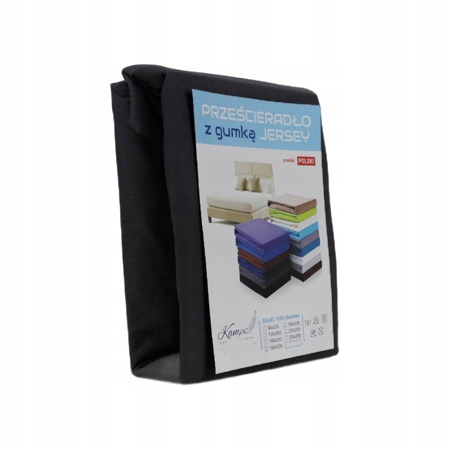 Prostěradlo S Gumičkou Jersey Vip Bok 30CM Bavlněné Černé 120x220