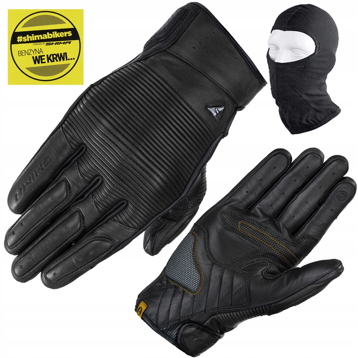 Motocyklové Rukavice Shima Blake Black Pánske Kožené Krátke Darček