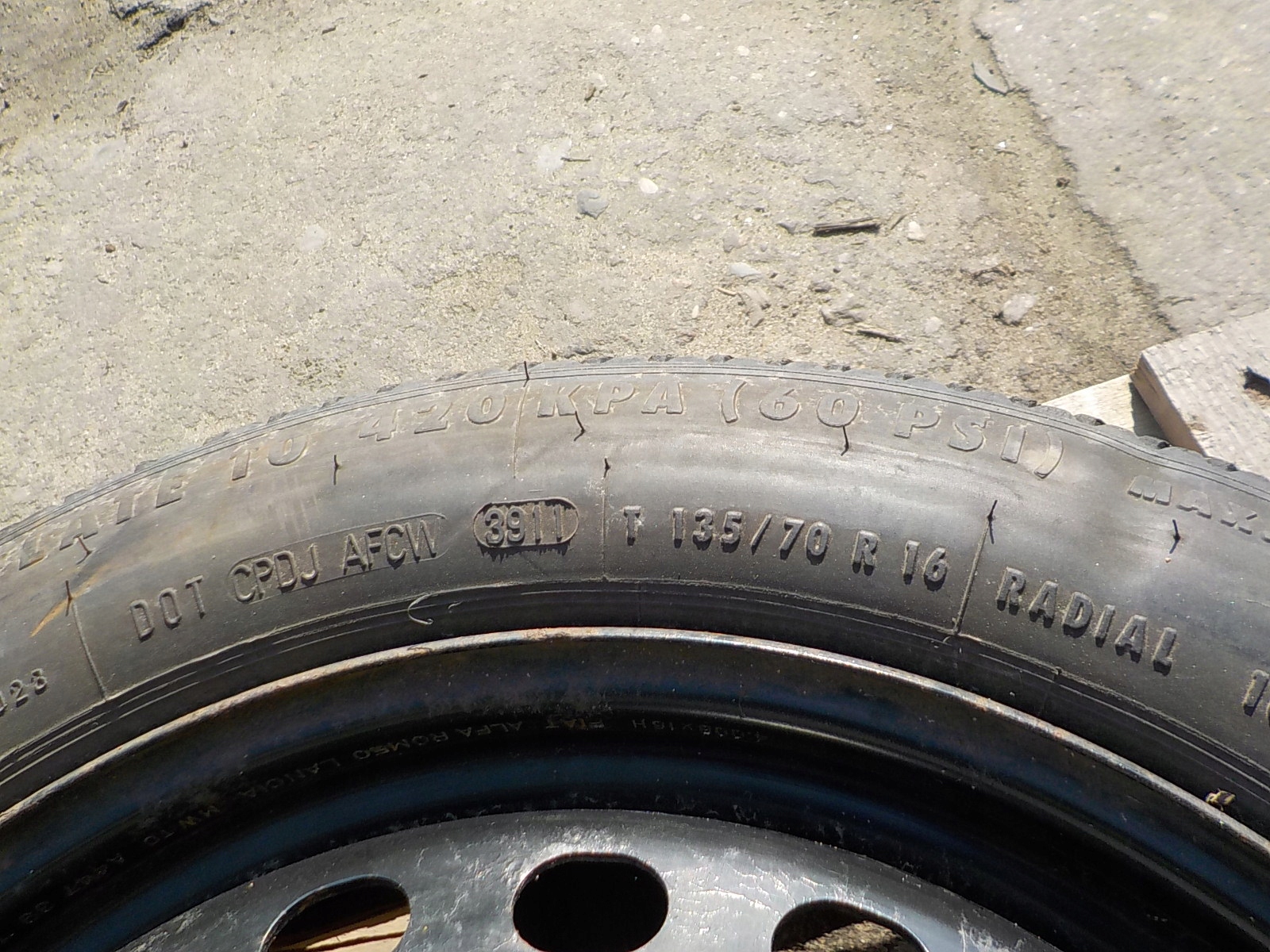 ALFA ROMEO GIULIETTA 159 Roue de secours R16 5x110 1011227