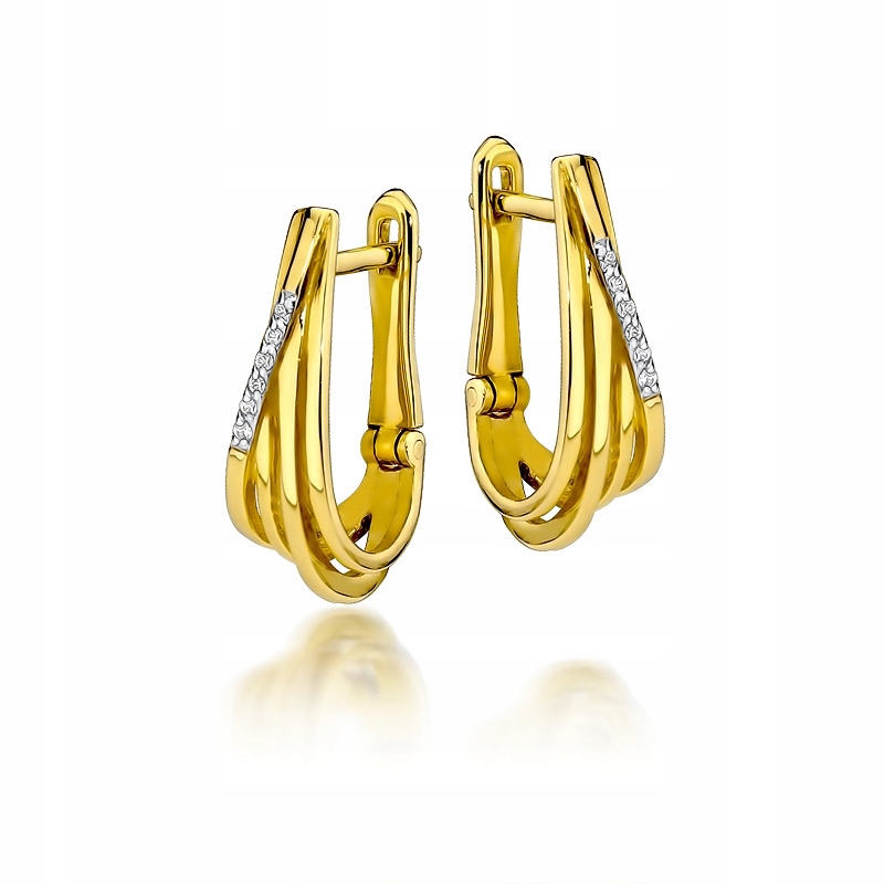 

Złote Kolczyki 585 Brylanty 0,06 ct - Klasyczne
