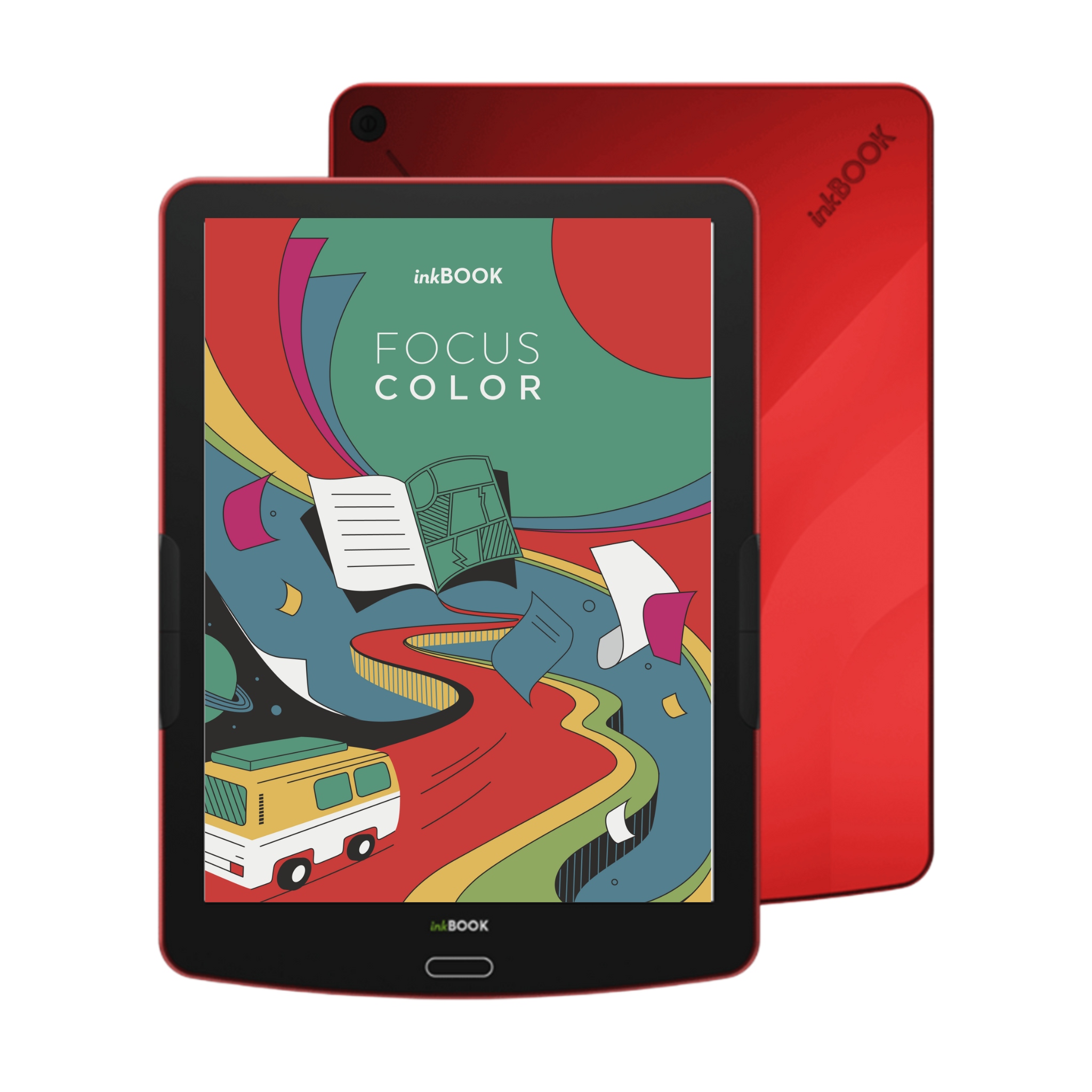 Čtečka e-knih inkBOOK Focus Color Red 7,8" 32GB Bt Usb-c