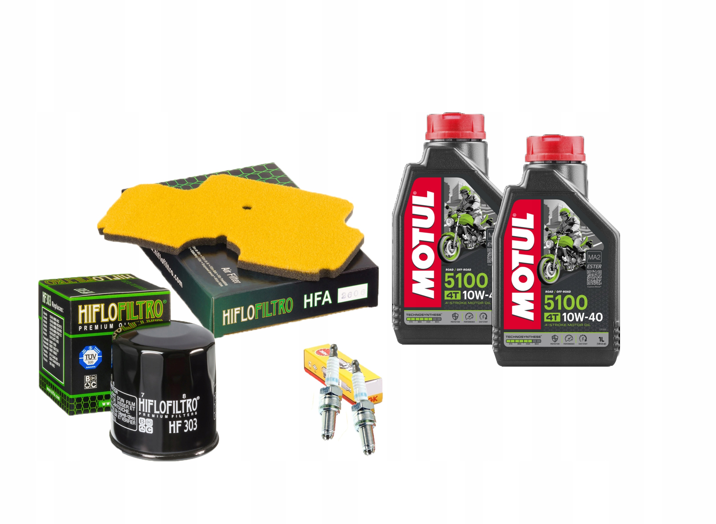 Filtr do KAWASAKI ER6 650 F/N 05-08r Olej Motul 5100 10W40 Świece NGK