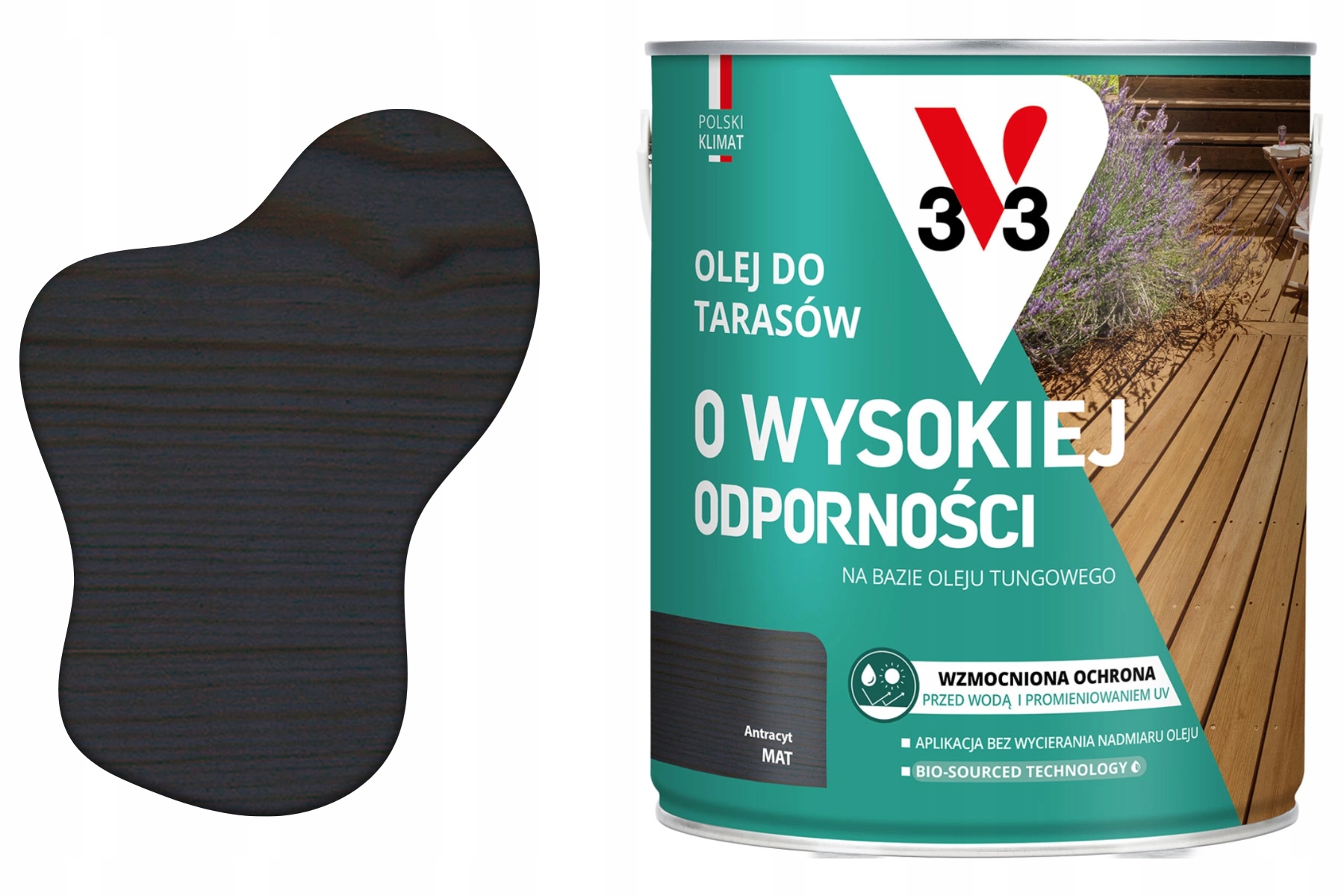 V33 Olej Na Terasy S Vysokou Odolností antracit 2.5 l