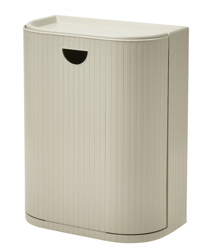 Ikea Gardsbutik Ścienny kosz na śmieci odpady z pokrywką beżowy 21L
