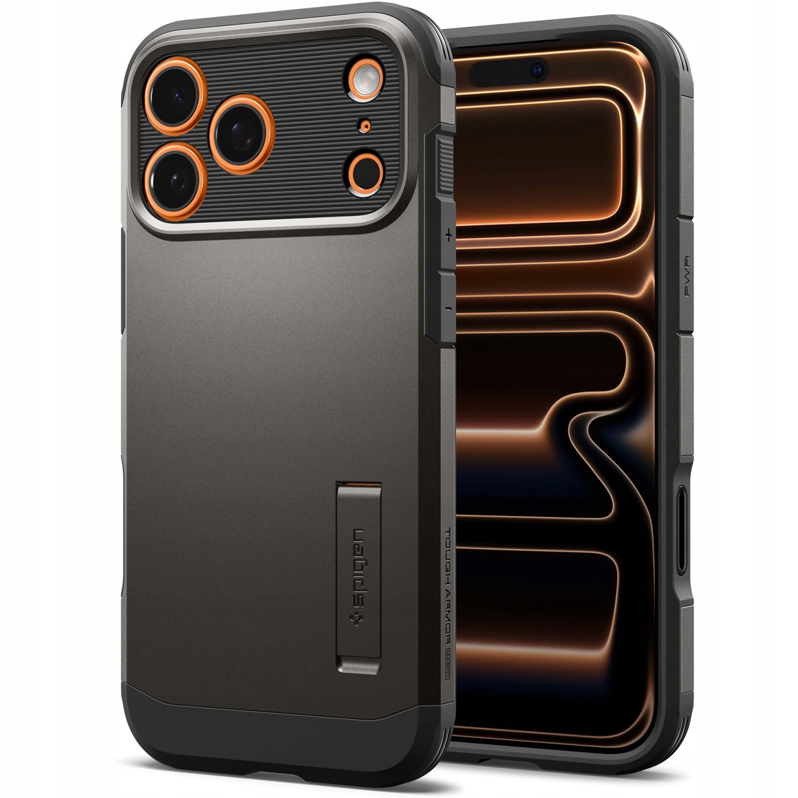 Pouzdro pro iPhone 17 Pro, Spigen Tough Armor T Mag pouzdro pro MagSafe se stojánkem