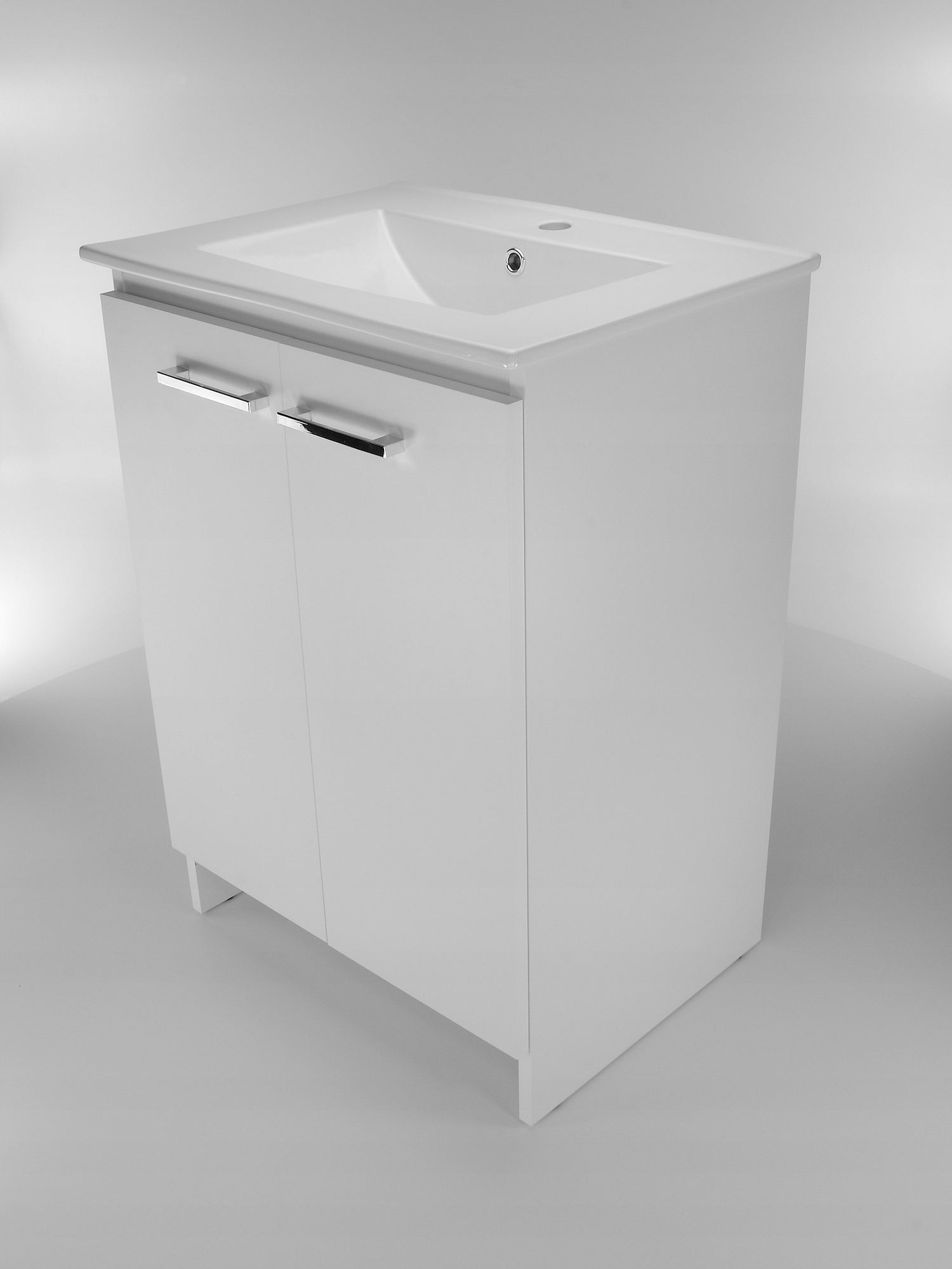 Szafka łazienkowa z umywalką biała stojąca i półka mat 60 cm do WC pojemna Szerokość mebla 60 cm