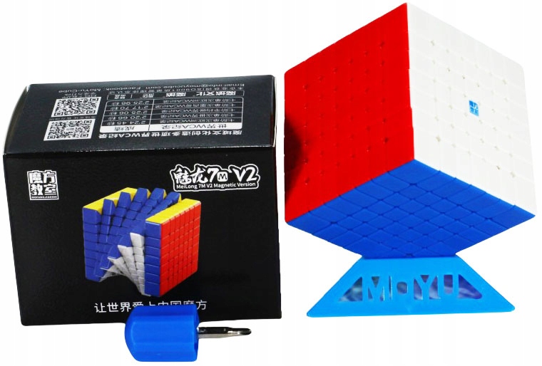 PROFESJONALNA MAGNETYCZNA KOSTKA MoYu 7x7x7 Magnetic + PODSTAWKA Materiał plastik