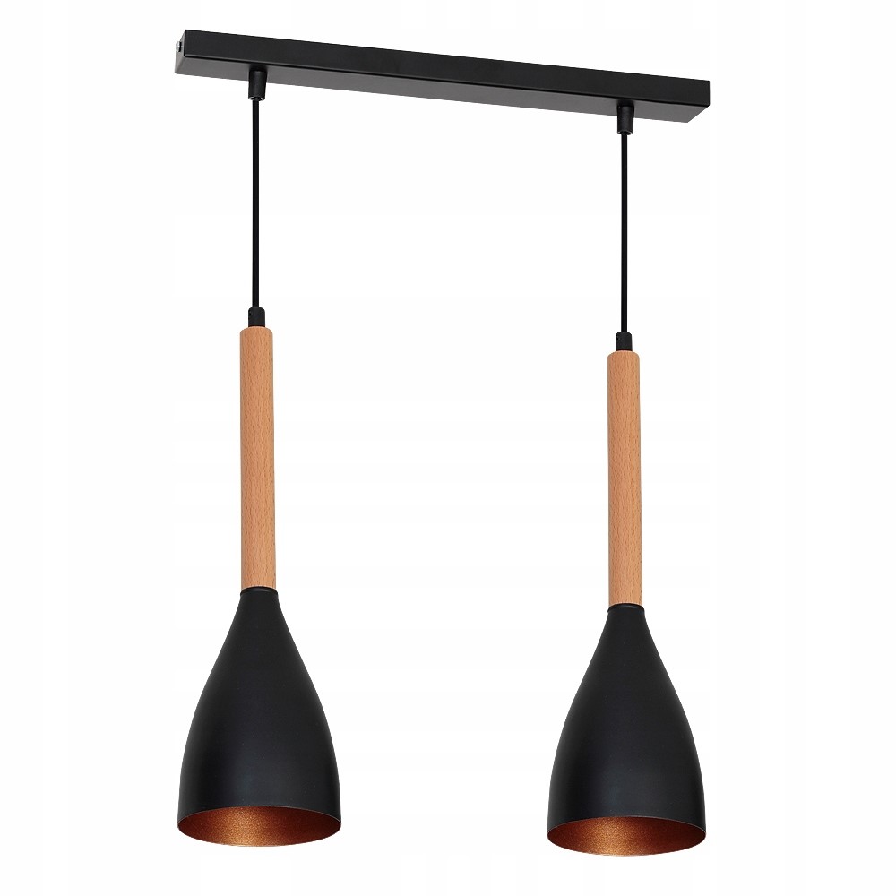 Černá industriální závěsná lampa nad ostrovní stůl Luminex Muza 2 x E27