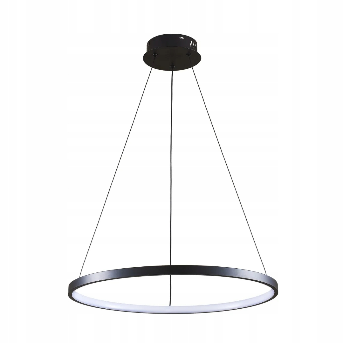 Moderní černá závěsná lampa Led ring neutrální barvy do obývacího pokoje Polux